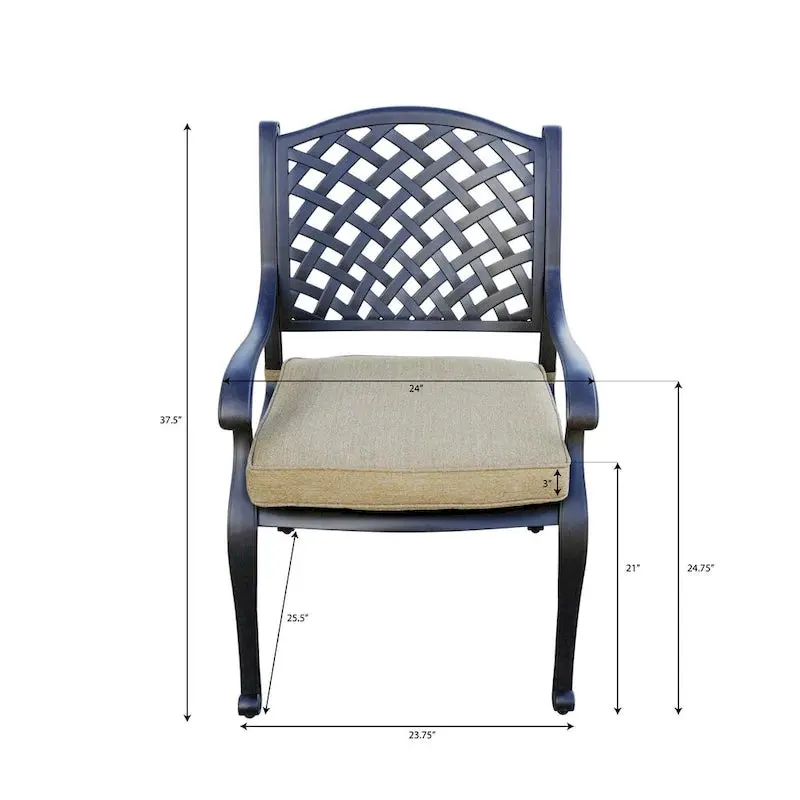 Darlee Nassau 11-Piece Cast Aluminum Outdoor Dining Set With 8 Chairs, 2 Swivel Rocker Chairs And Extendable Table - Antique Bronze - Image 5 Darlee Nassau 11-Piece Cast Aluminum Outdoor Dining Set With 8 Chairs, 2 Swivel Rocker Chairs And Extendable Table - Antique Bronze - Image 5