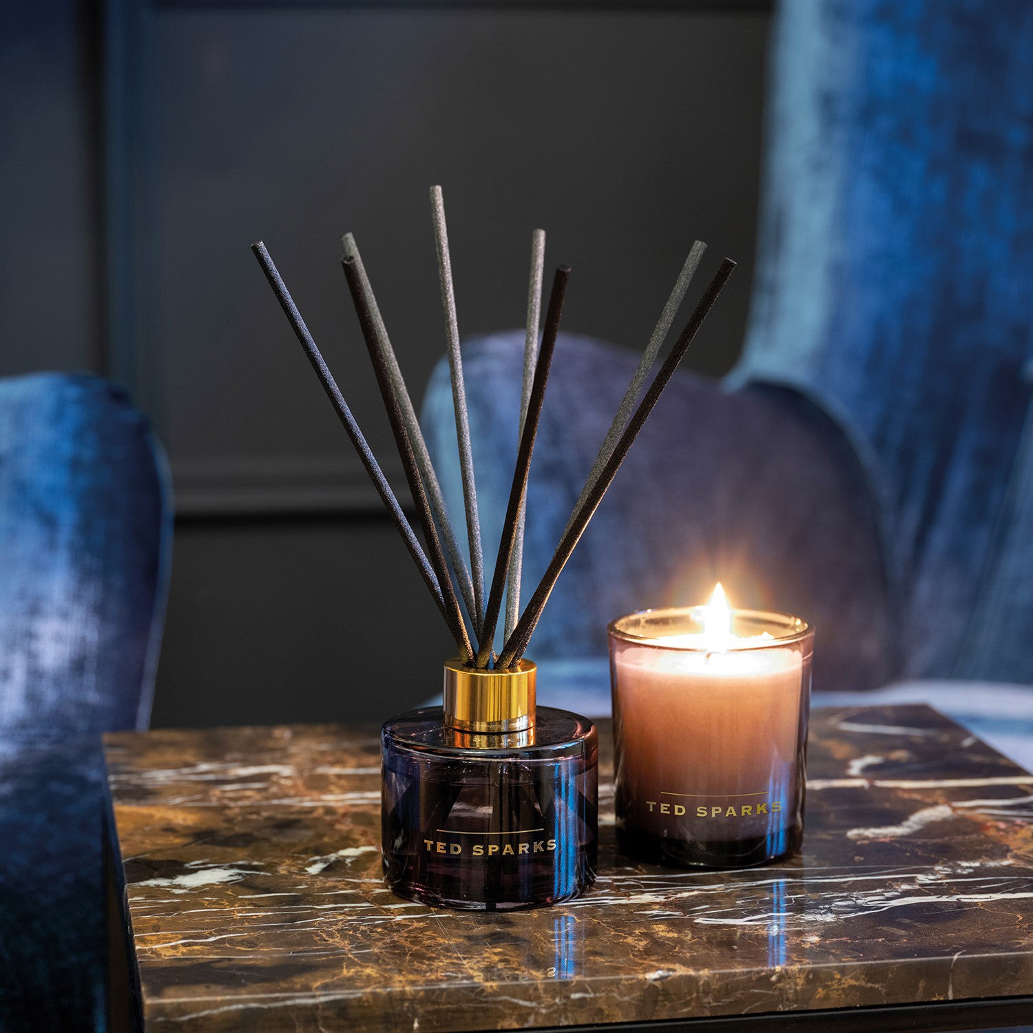 Ted Sparks Kaars & Geurstokjes Gift Set M - Bamboo & Peony