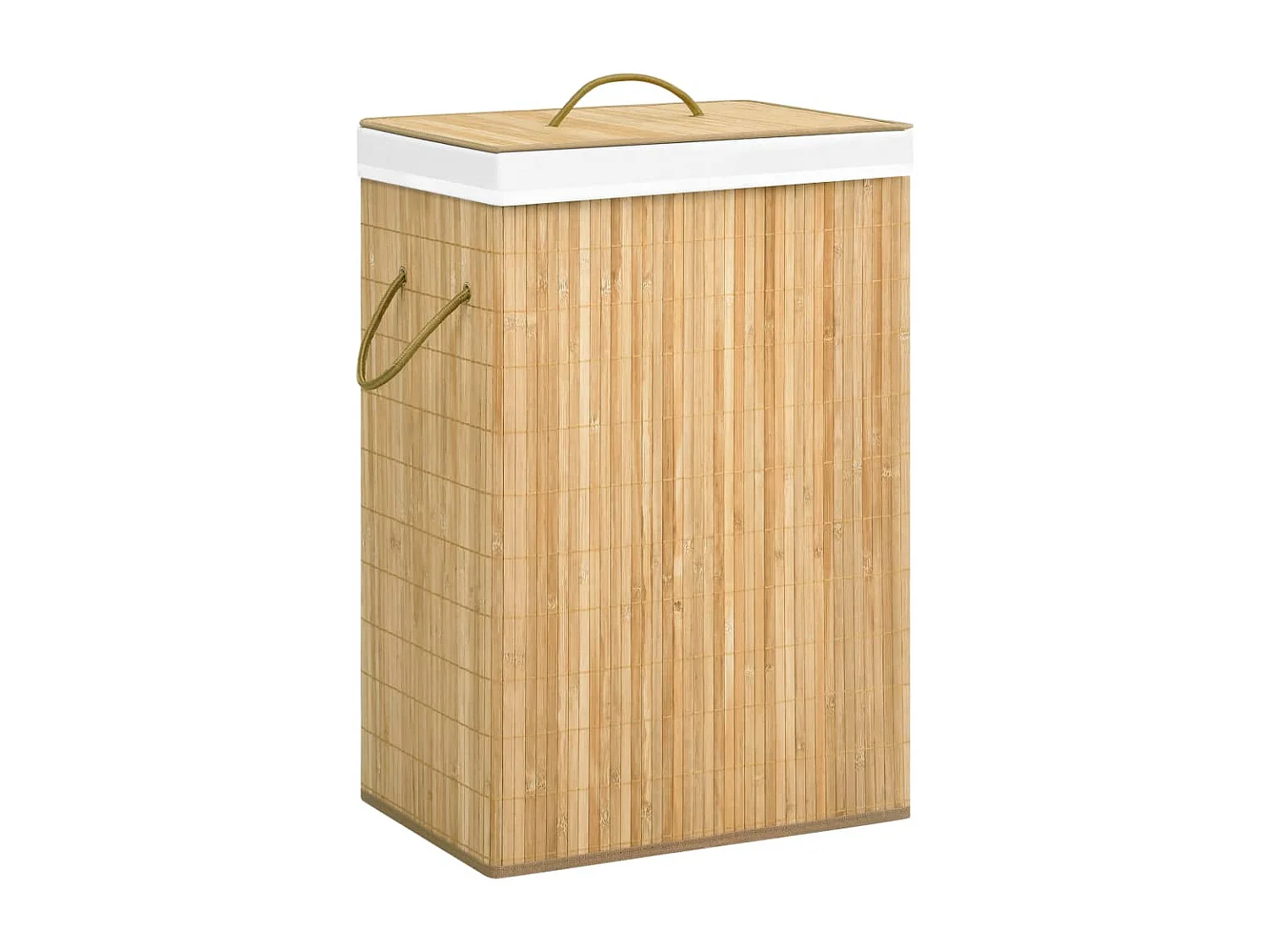 Panier à linge avec 2 sections bambou 72 L