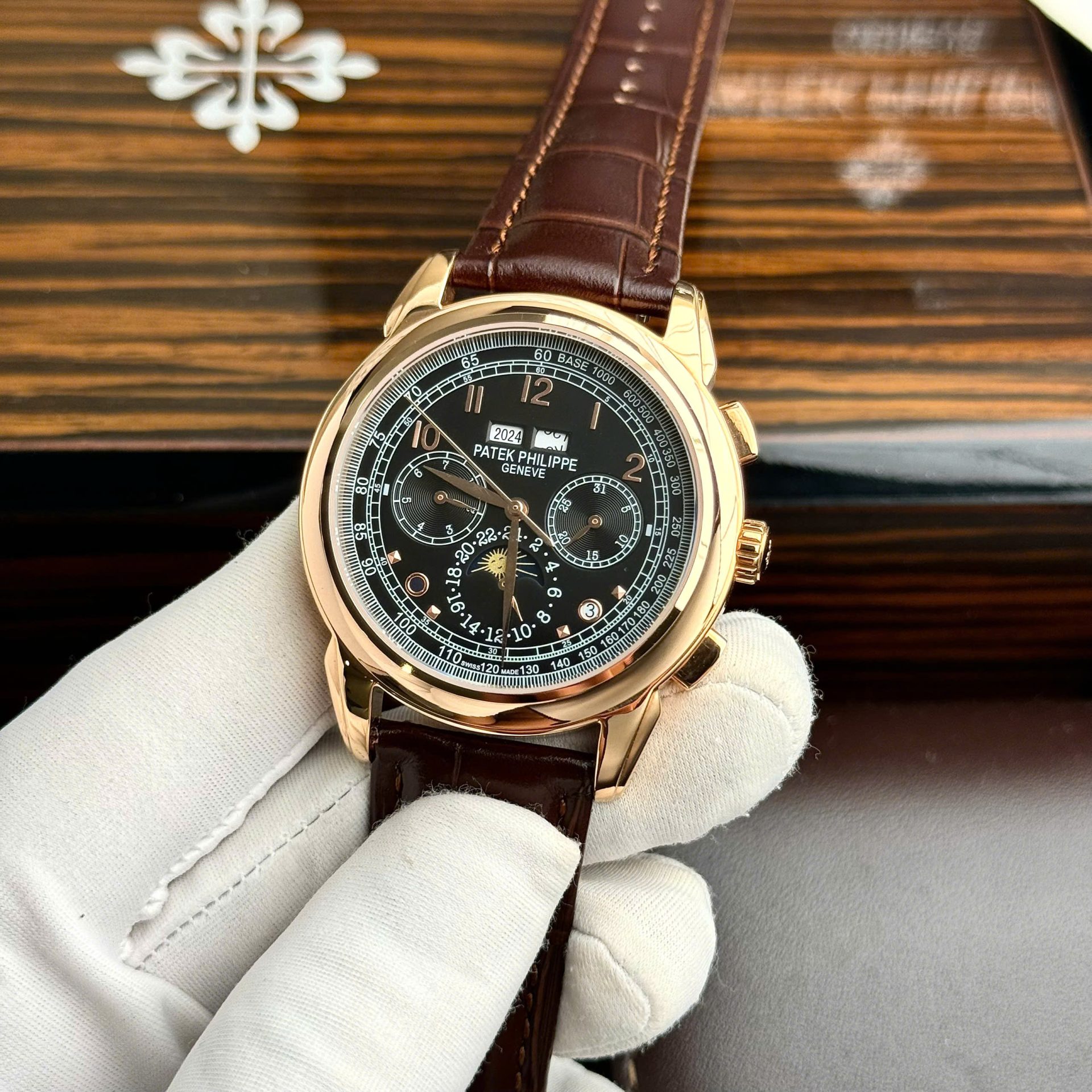 Patek Philippe Perpetal Calendar 5270 Fake 11 Watch Leather Strap 41mm - Elite Watch Atelier