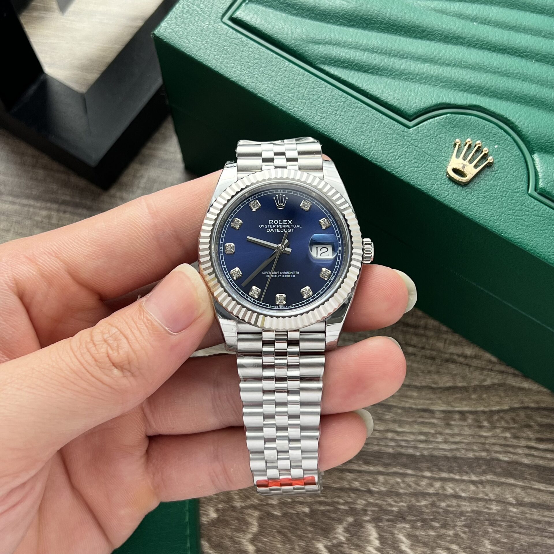 Rolex DateJust Replica 1:1 Watch Blue Dial Jubilee Strap EW Factory 36-41mm - Elite Watch Atelier
