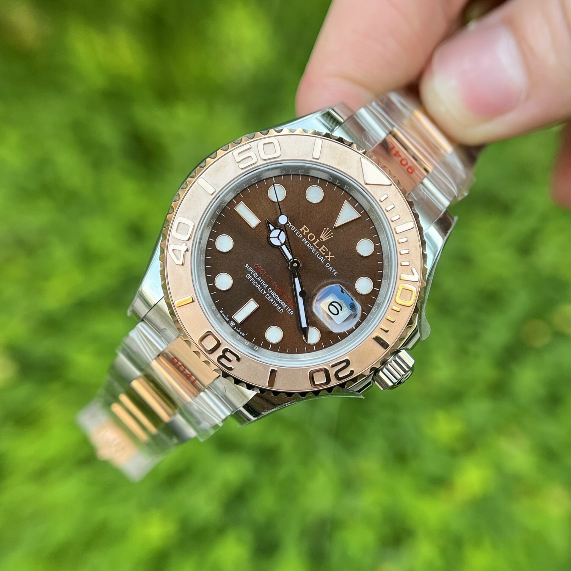 Rolex Replica Watch Yacht-Master Chocolate Dial Demi Strap EW Factory 40mm - Top club