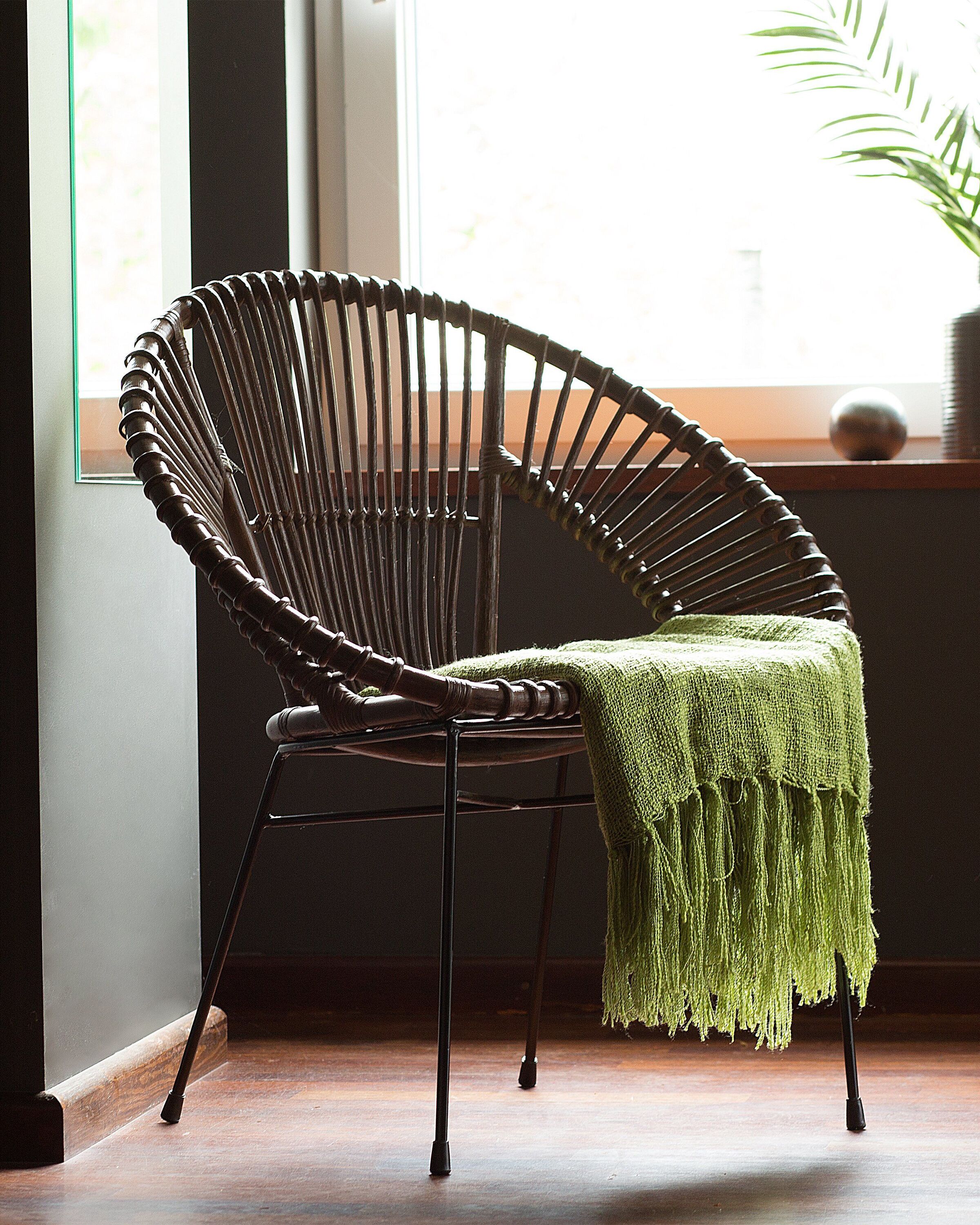 Dining Chair SARITA Rattan Dark Brown