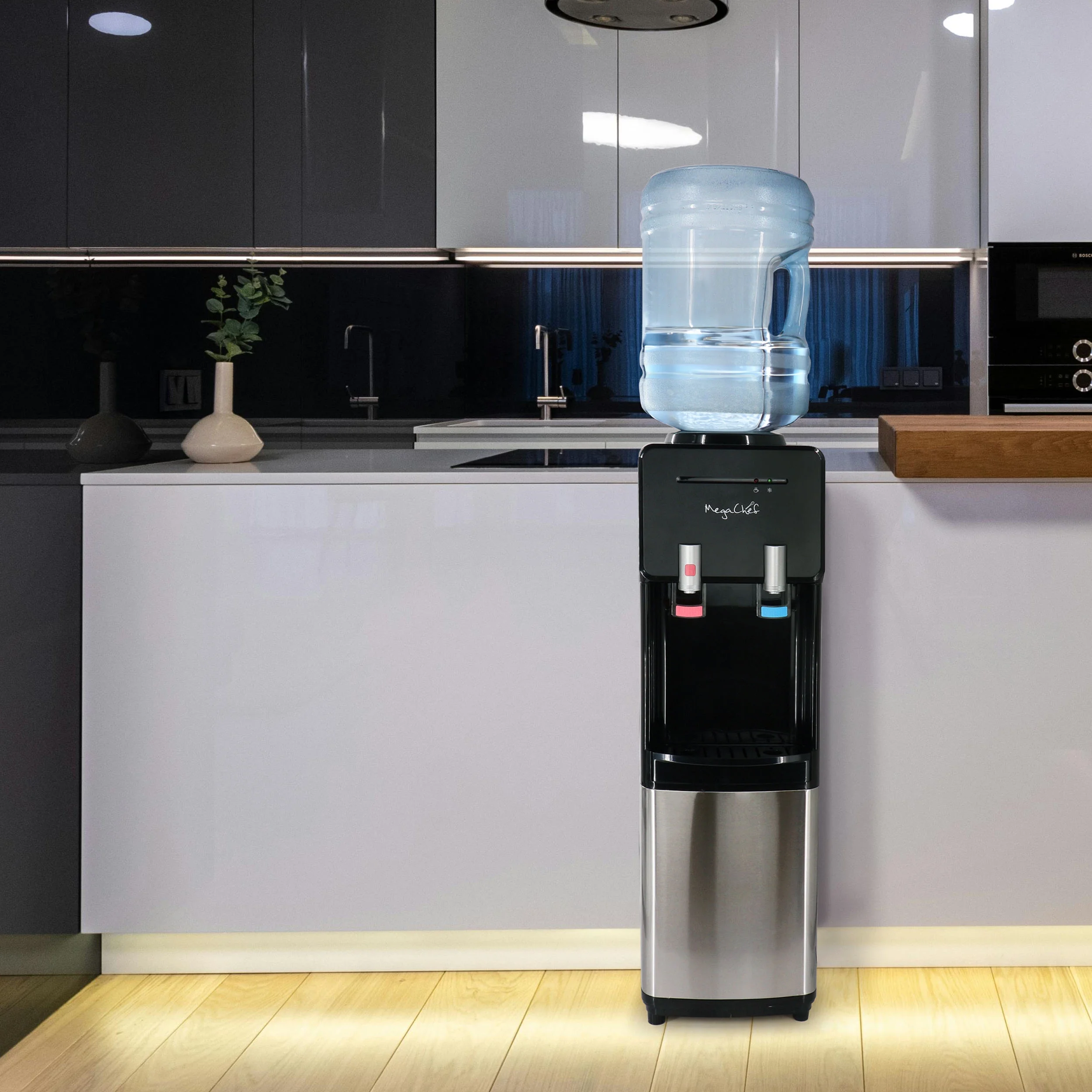 MegaChef Stainless Steel Bottom Load Hot and Cold Water Dispenser 5 Gallon Water Cooler - Image 22