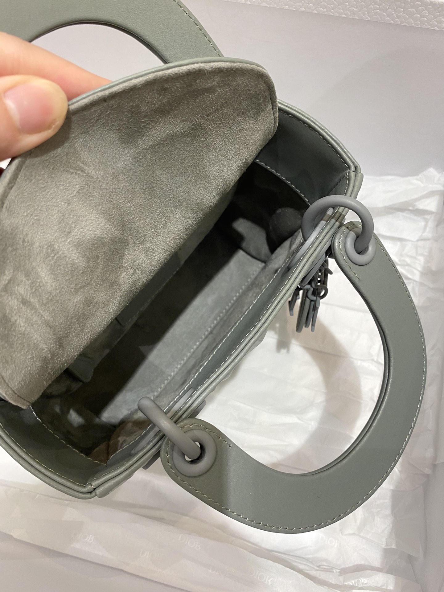Dior Christian Dior Mini Lady Bag Grey For Women 6.5in/17cm1:1High-quality replica