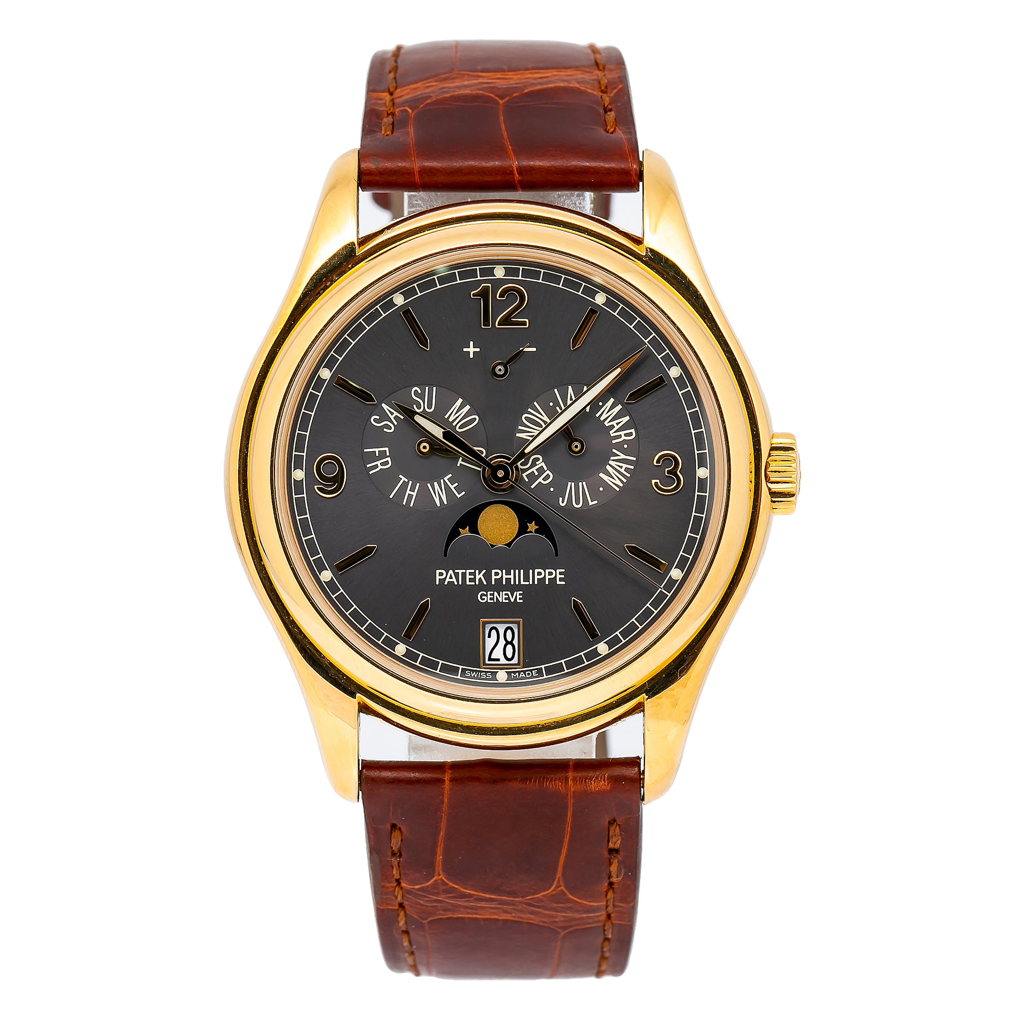 Patek Philippe Annual Calendar 5146J 39MM Gray Dial With Leather Bracelet(1:1 replica) - Top club