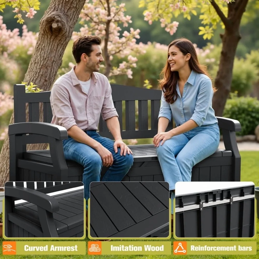 Devoko 82 Gallon Outdoor Storage Bench And Deck Box - Image 6 Devoko 82 Gallon Outdoor Storage Bench And Deck Box - Image 6