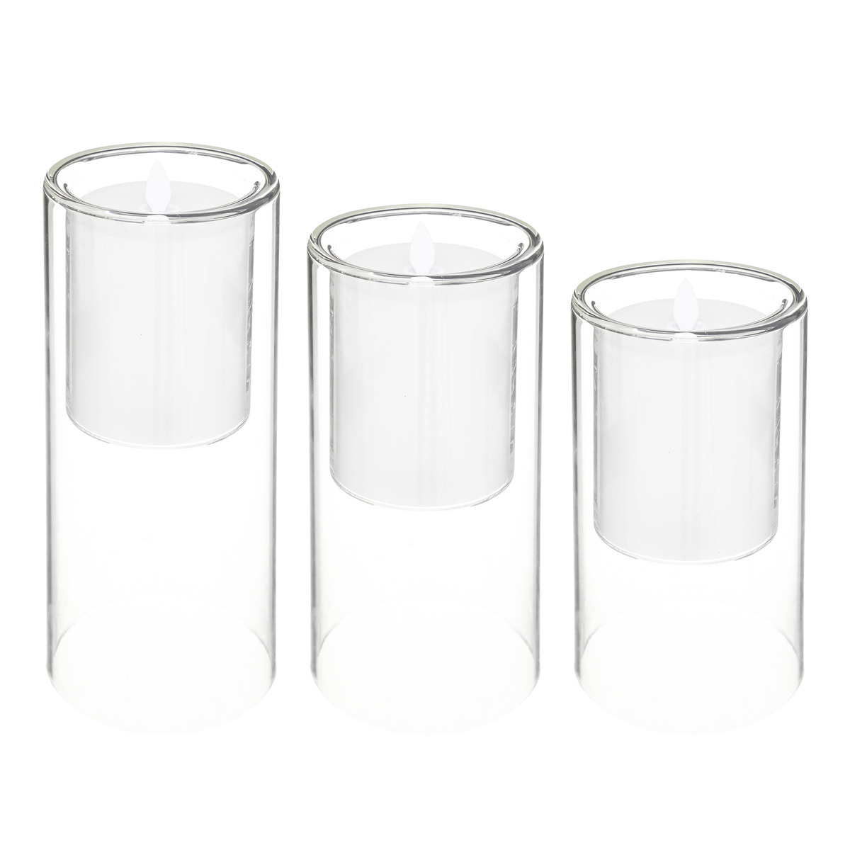 Set of 3 LED candles 36x30 cm