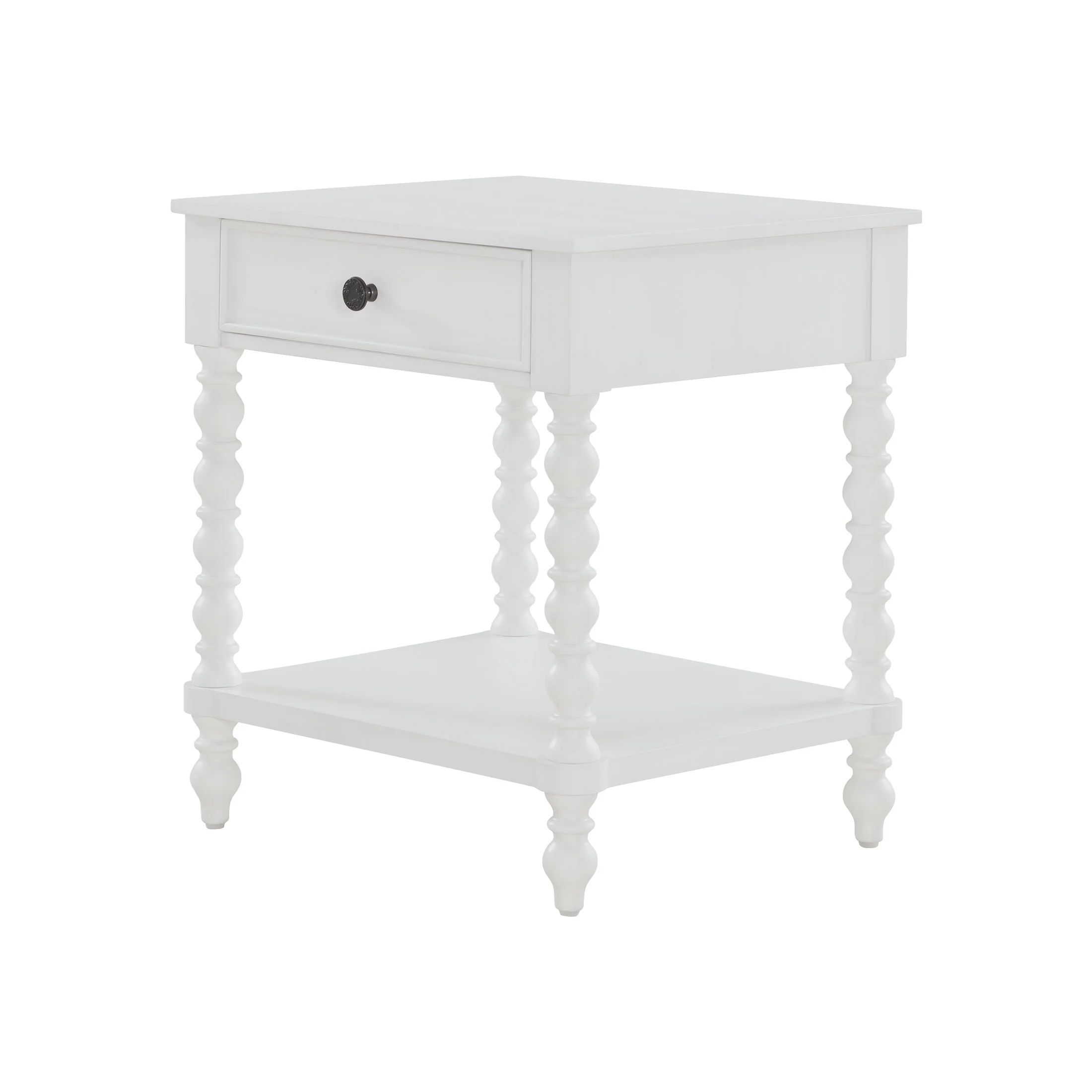Pioneer Woman Harper Spindle Nightstand with USB Charging Ports, Adults and Teens, White Finish - Image 14