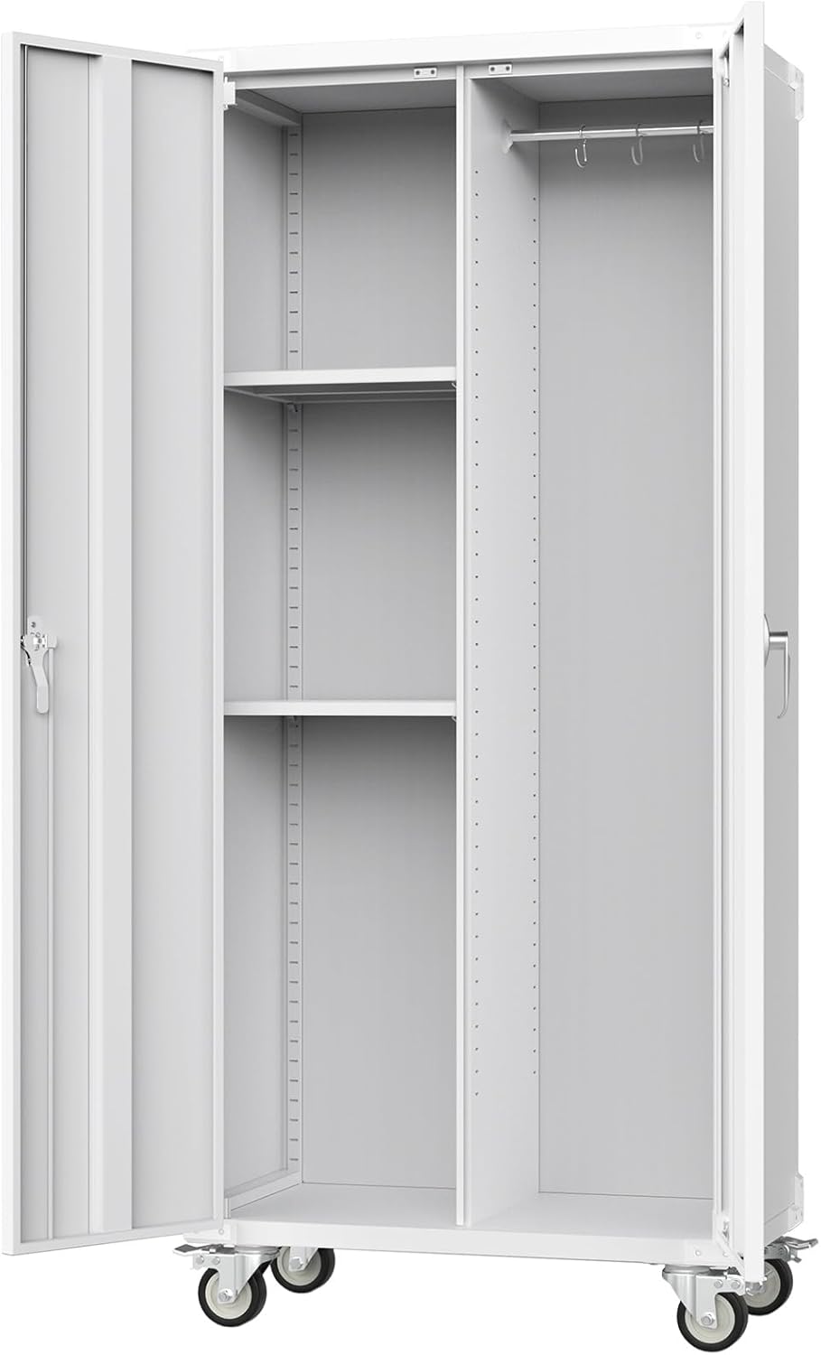 DUMOS Tall Metal Garage Storage Cabinet with Wheels and Adjustable Shelves, 72