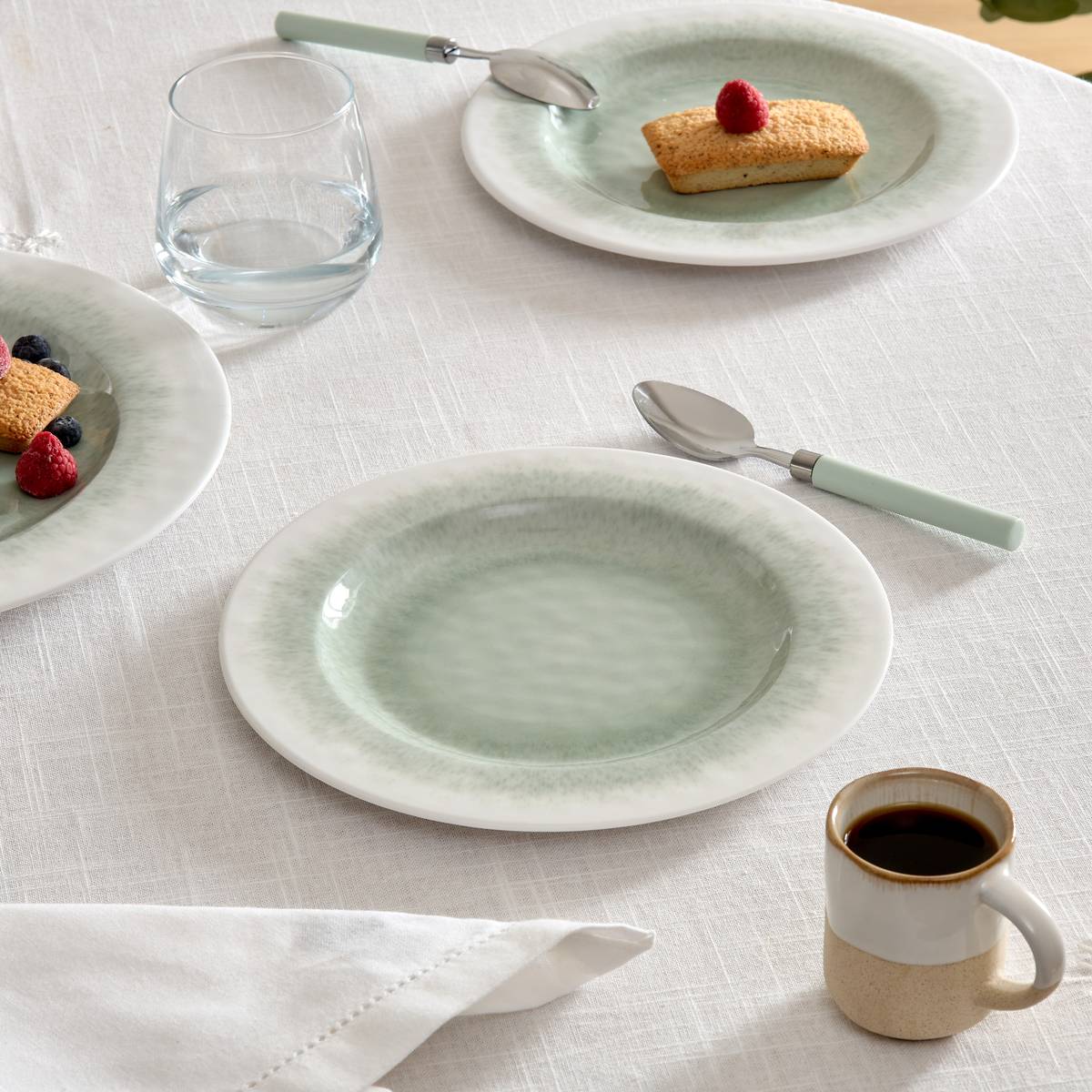 Dessert plate"Clara" D.22.7 cm, Green