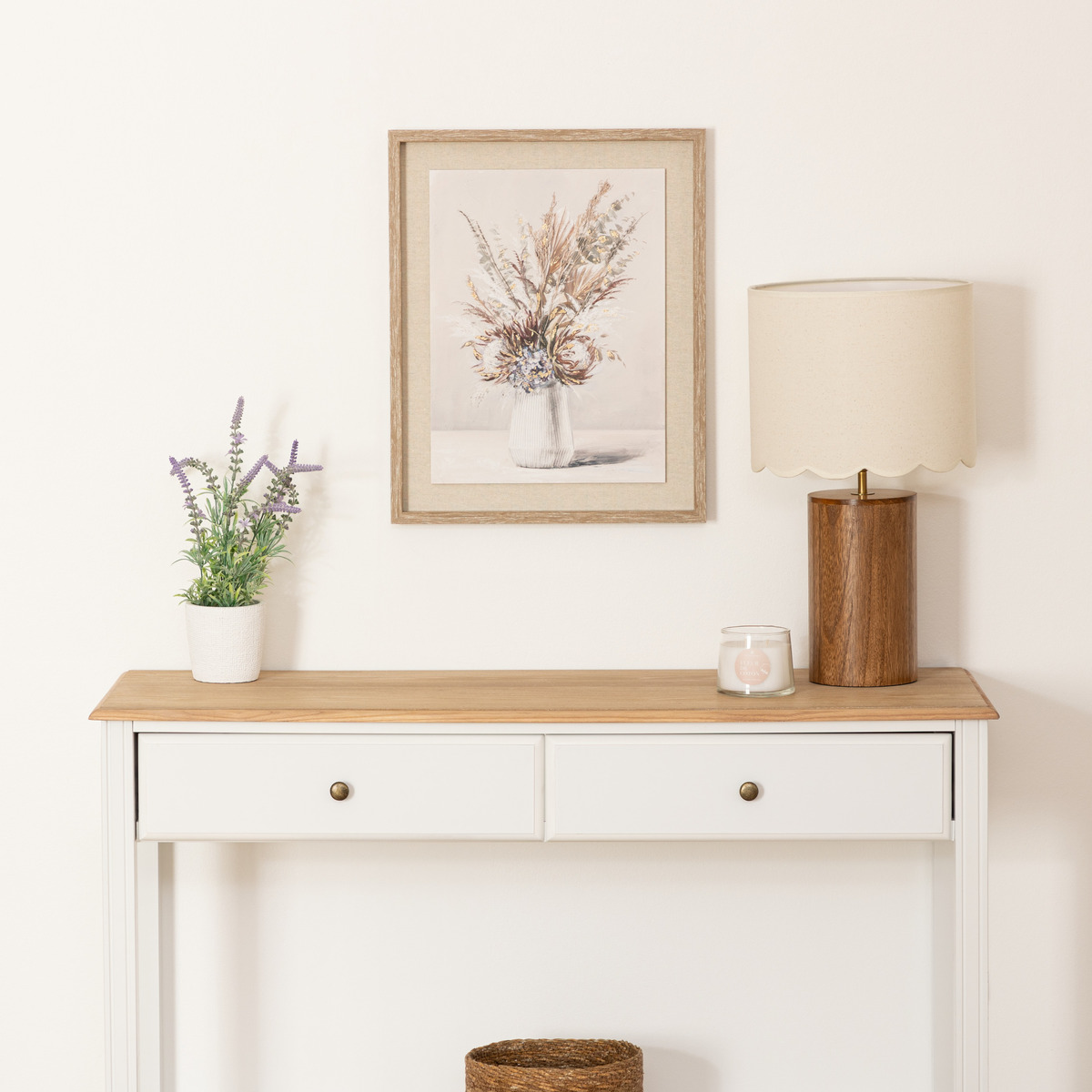 "Tiana" printed canvas Beige, 40x50 cm