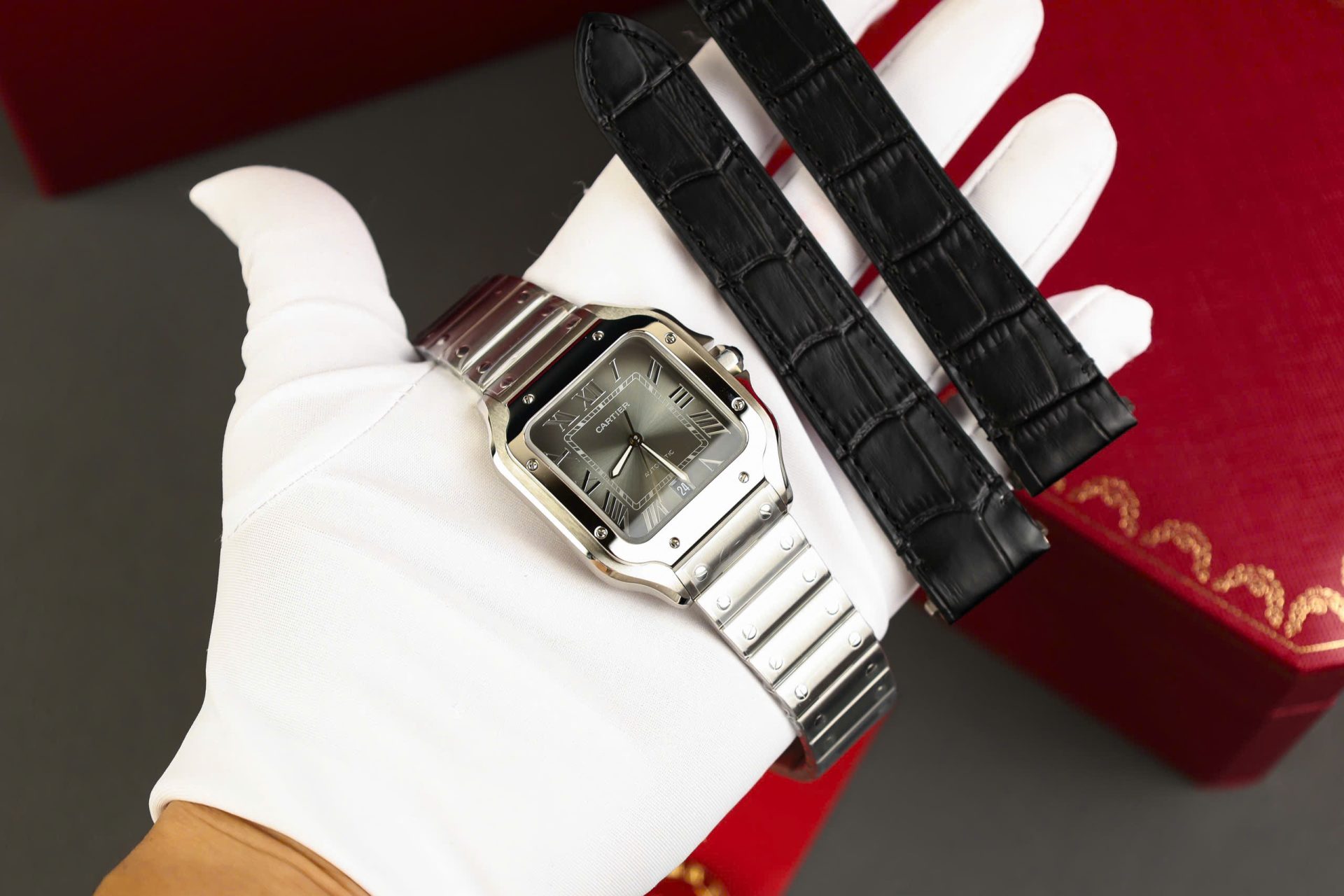 Cartier Santos Replica 11 Watch Gray Dial AF Factory 39.8mm - Top club