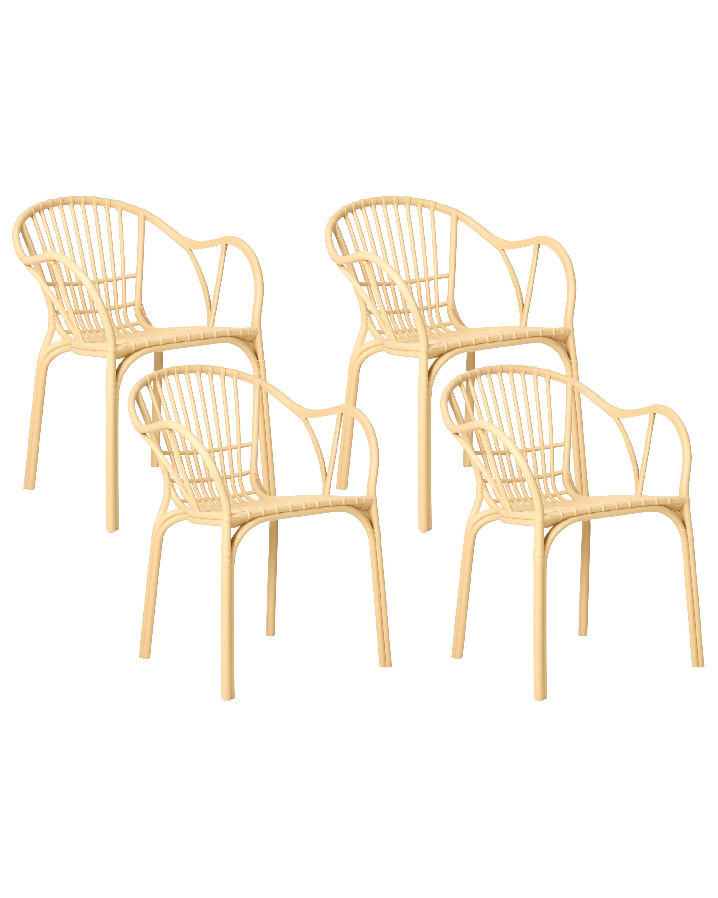 Set of 4 Garden Chairs ANDORA Beige