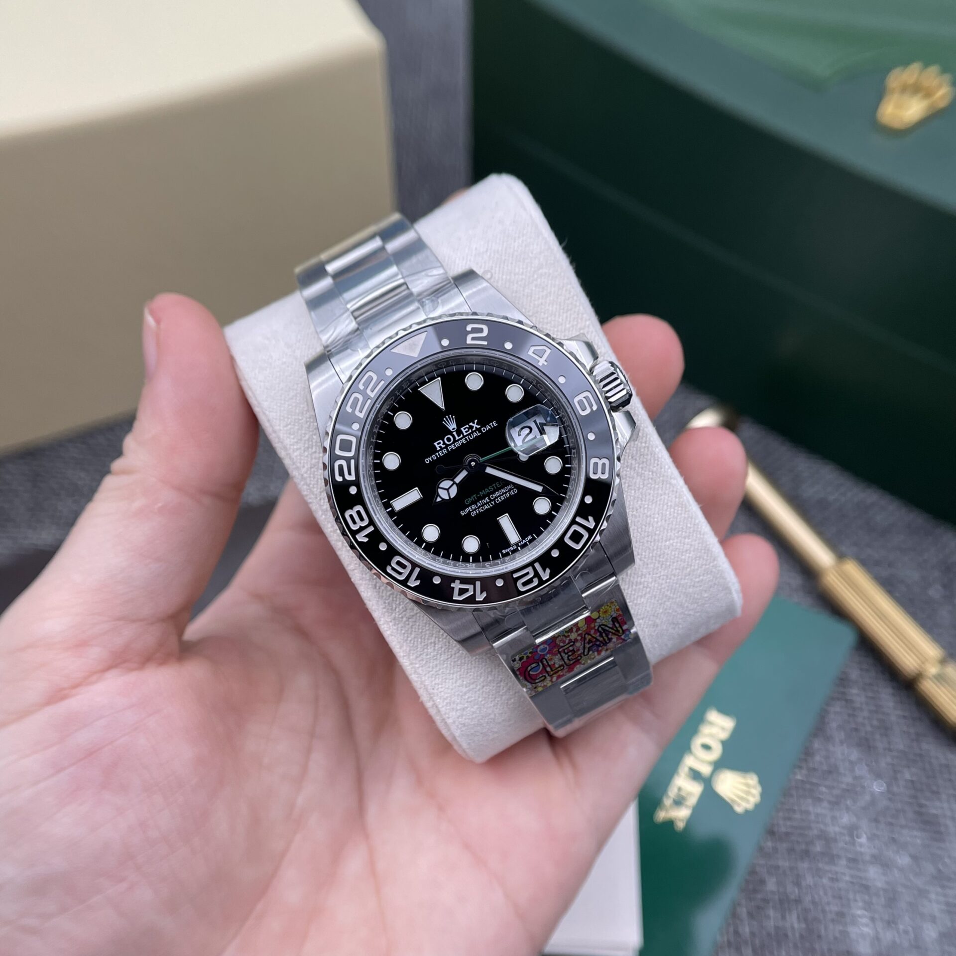 Rolex GMT Master II Replica Watch Black Dial Clean Factory 40mm - Elite Watch Atelier