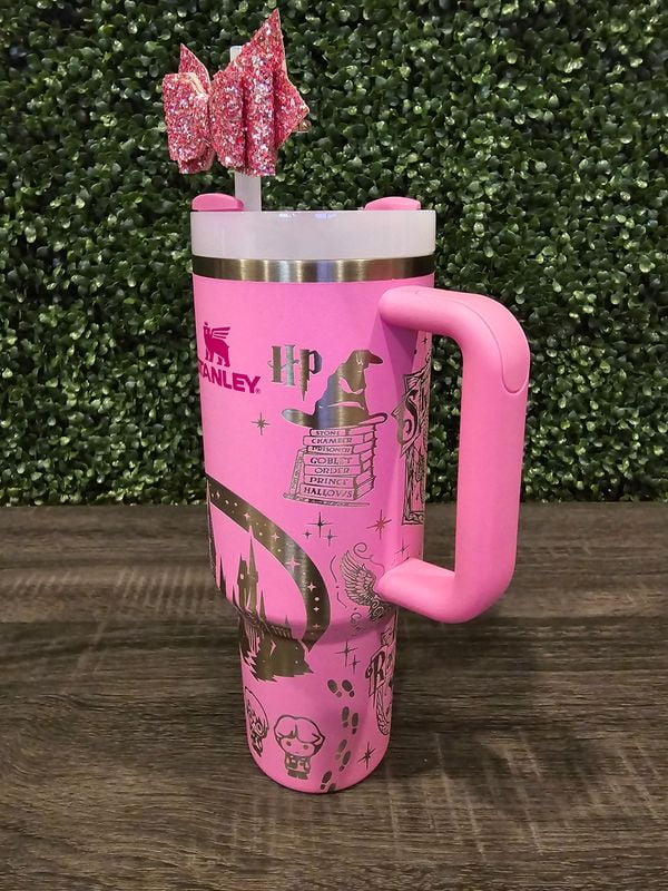 Harry Potter Stanley Cup 40oz | Pink Tumbler | Peony | Custom Laser Engraved Quencher
