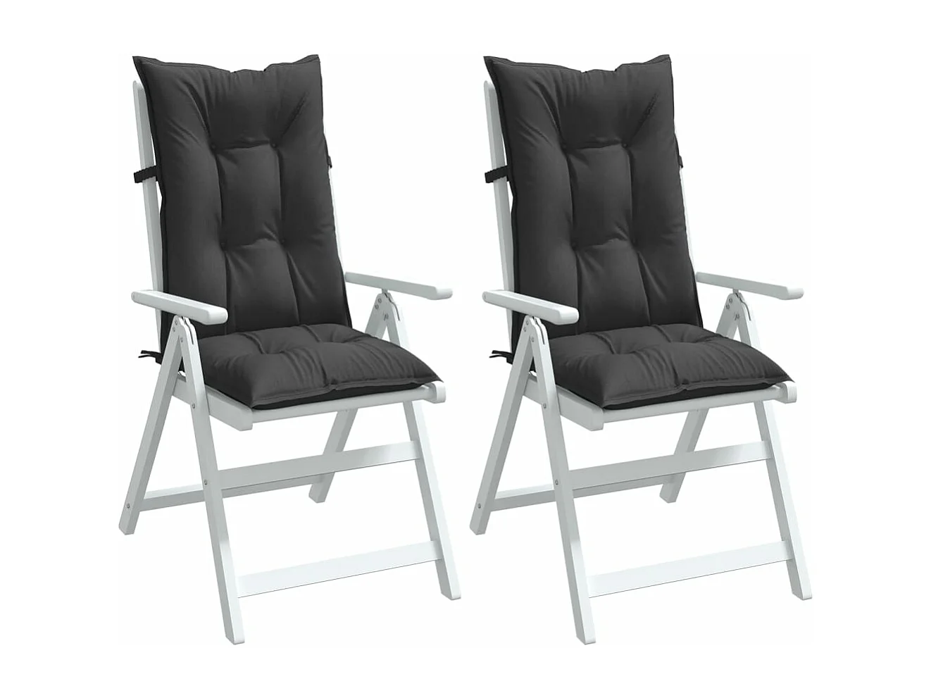Coussins de chaise à dossier haut lot de 2 anthracite mélangé