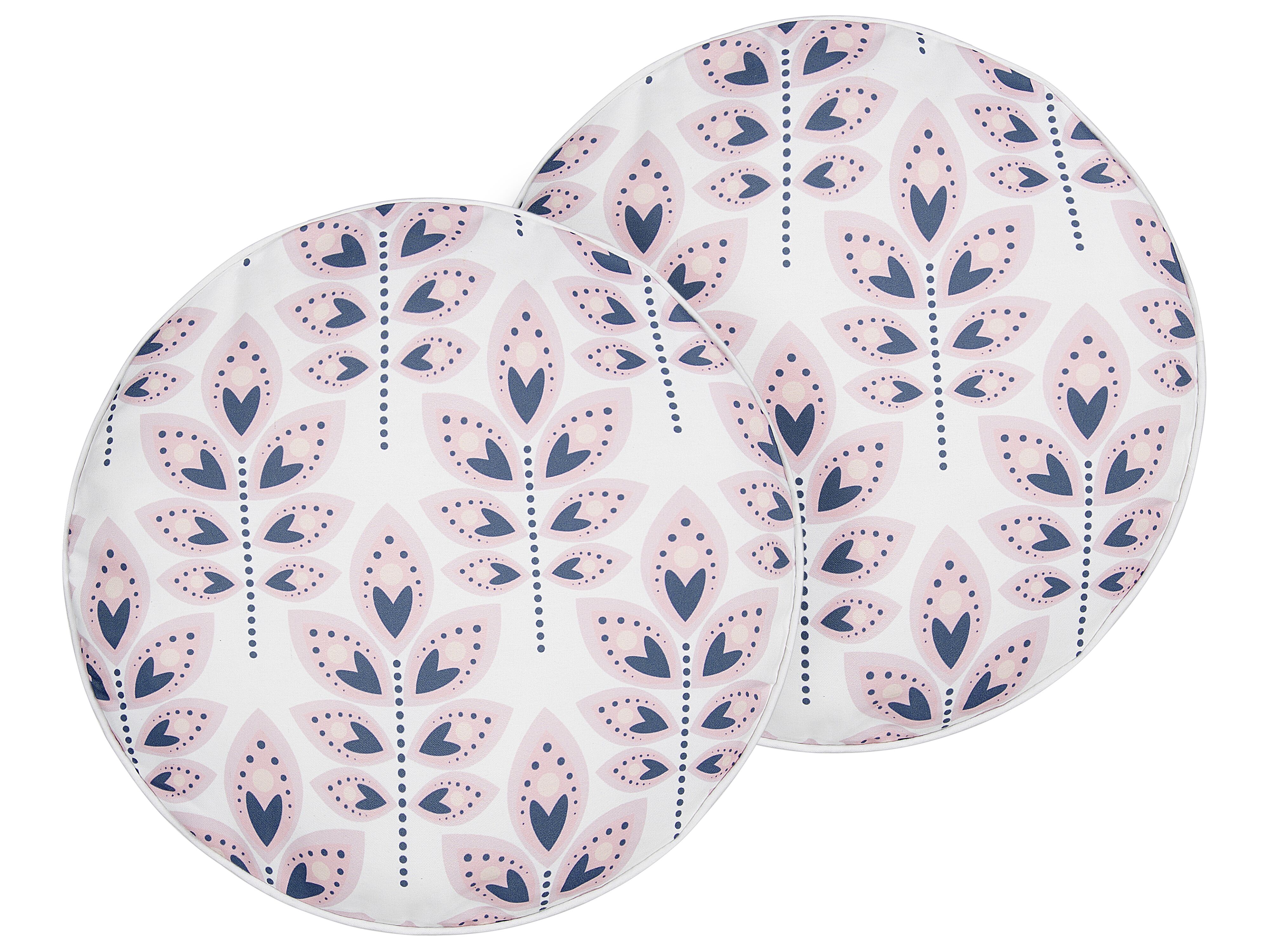 Set of 2 Outdoor Cushions TORRETTA Plant Pattern 40 x 40 cm Off-White