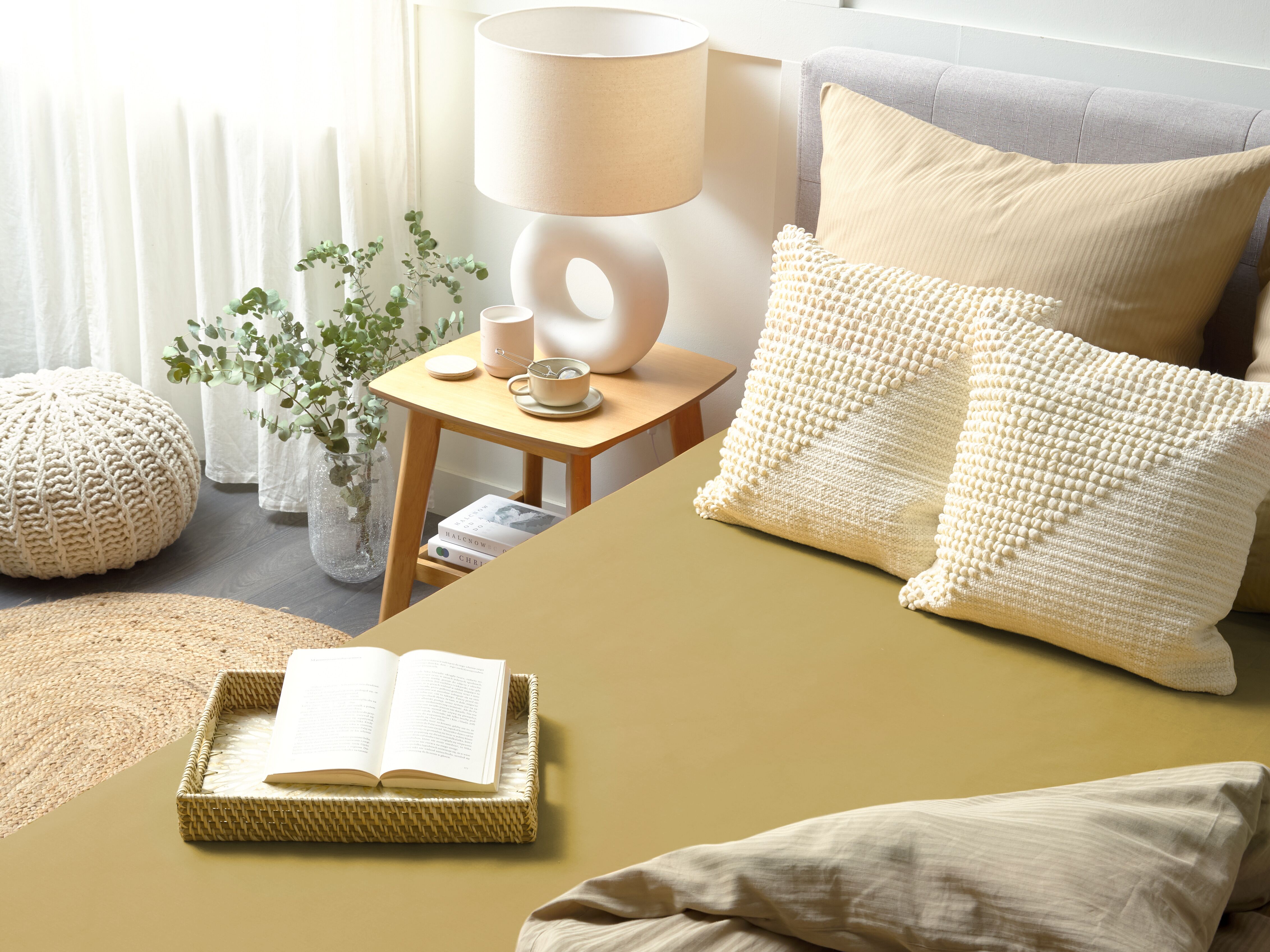 Fitted Sheet JANBU Cotton 200 x 200 cm Olive Green