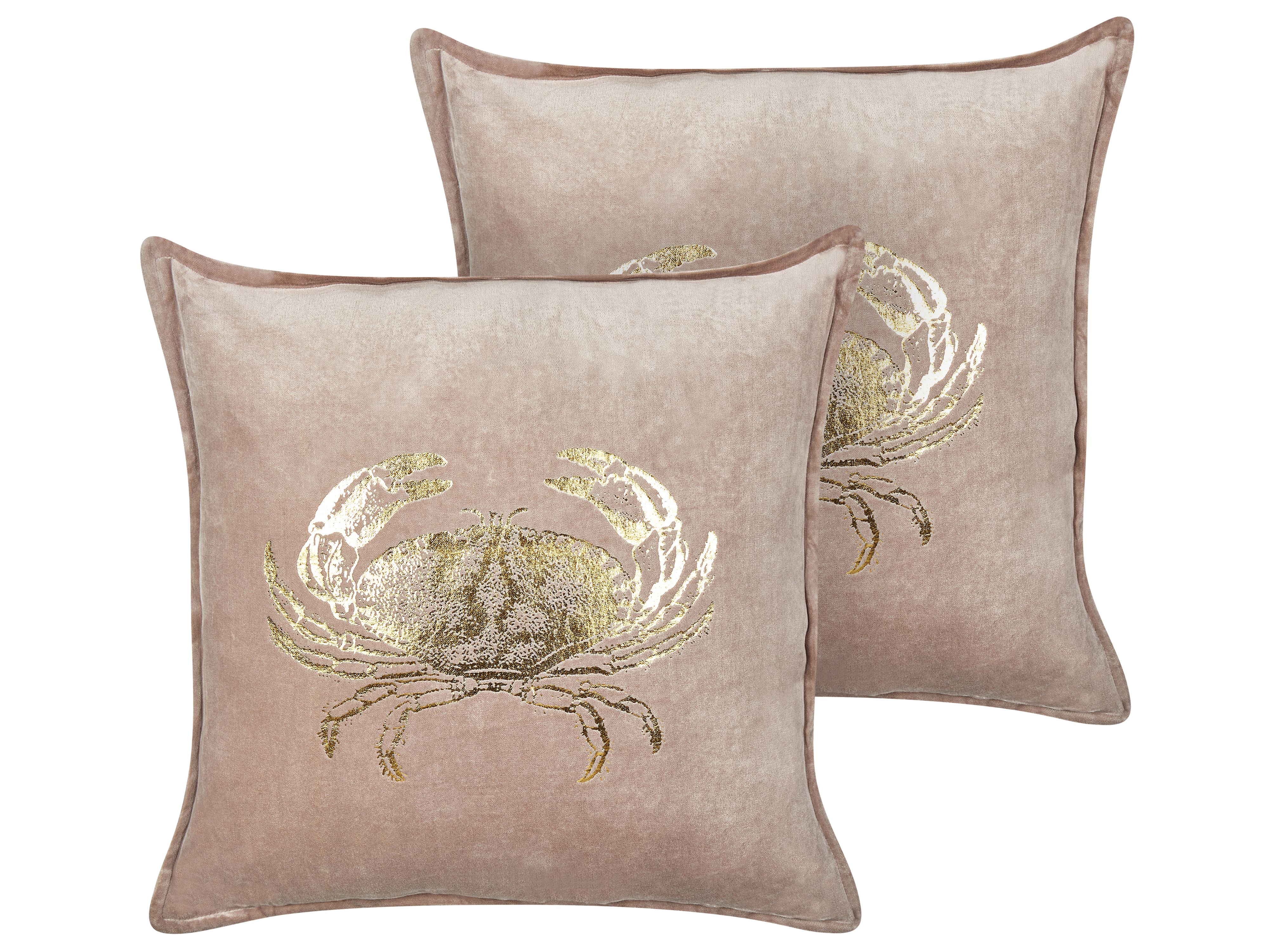 Set of 2 Decorative Cushions BOSSIELLA Cotton 45 x 45 cm Taupe Animal Pattern