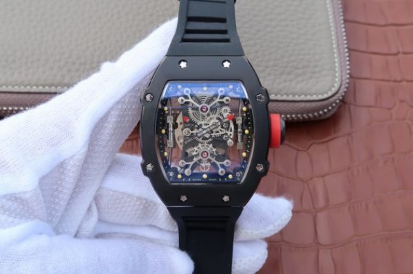 Replica Richard Mille RM027 PVD Skeleton Dial Black Rubber Strap 6T51 - Top club