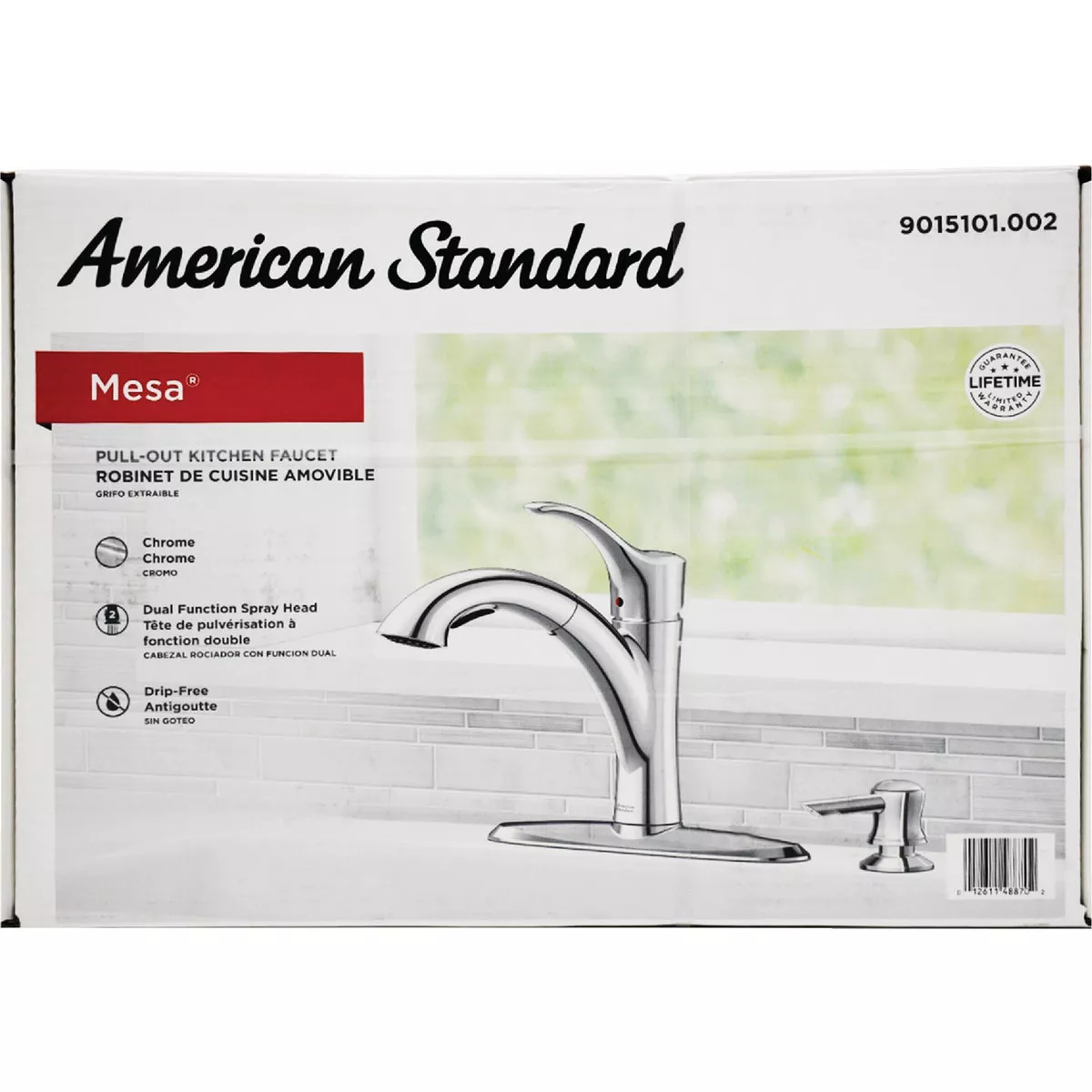 American Standard Mesa 1-Handle Lever Pull-Down Kitchen Faucet with Soap Dispenser, Chrome