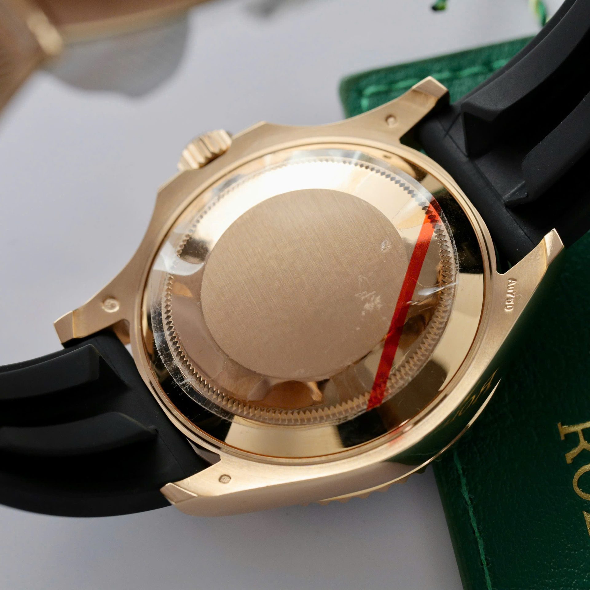 Rolex Yacht-Master 18K Rose Gold Case Replica Watch Black Dial 40mm - Elite Watch Atelier
