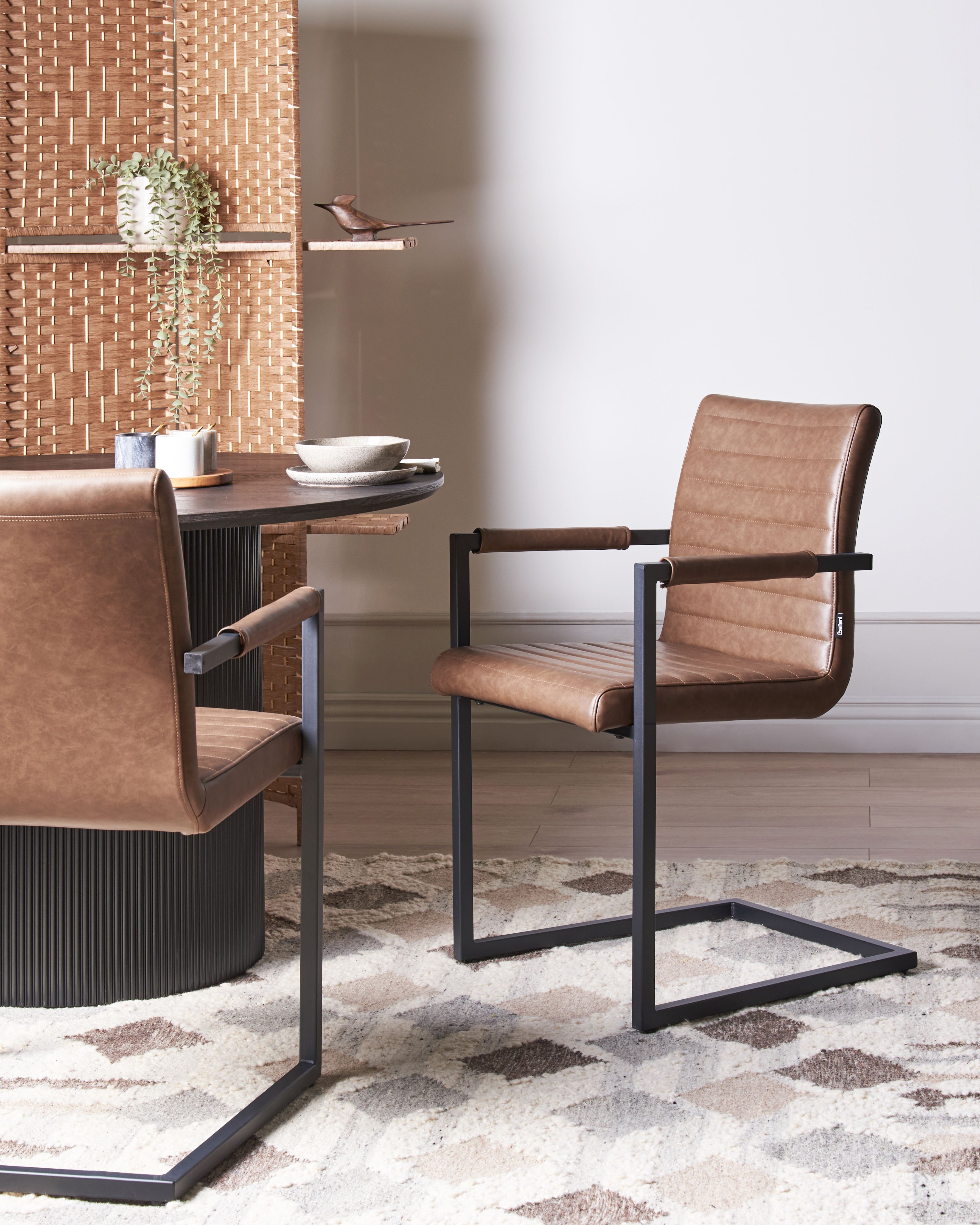 Set of 2 Conference Chairs BUFORD Faux Leather Brown