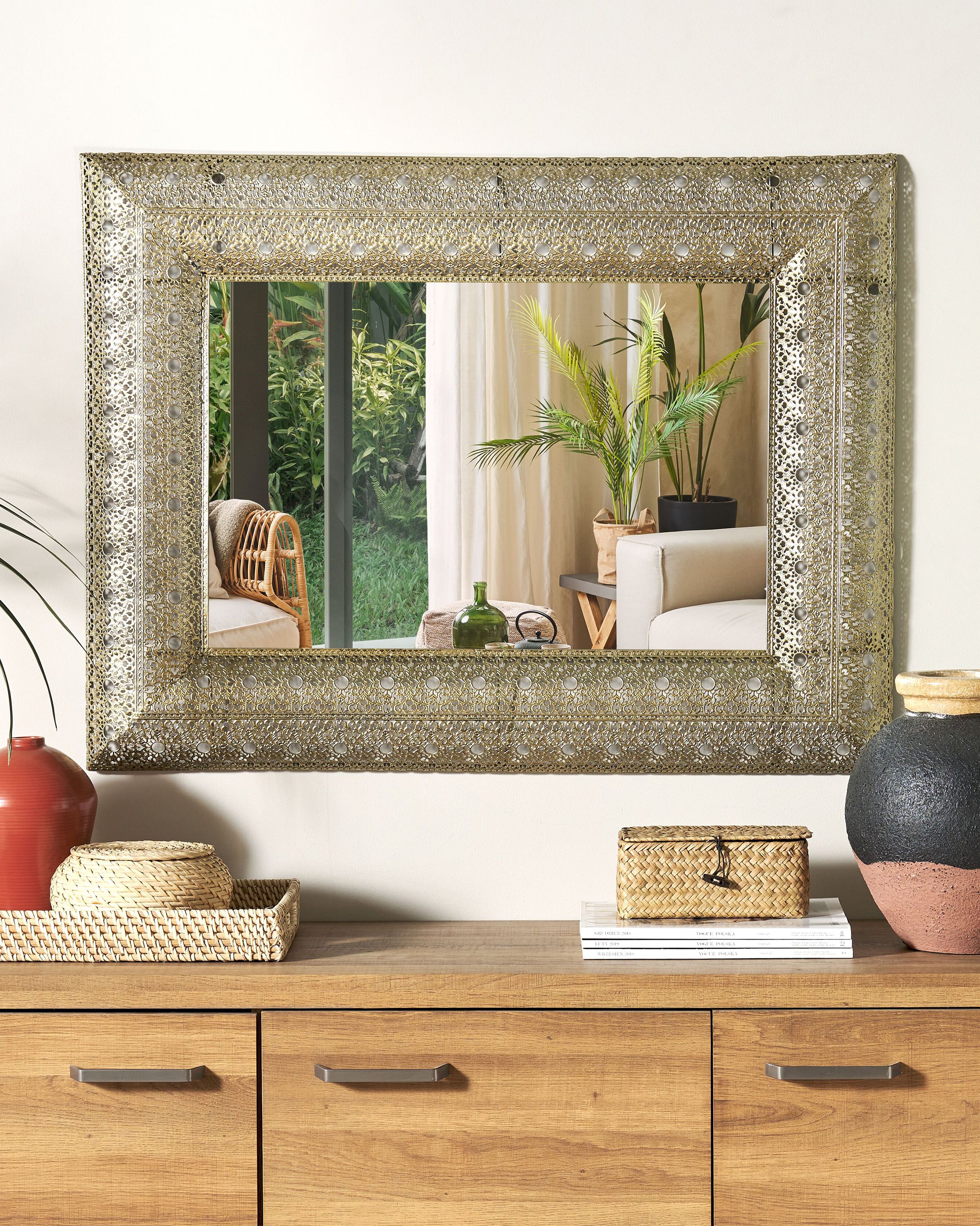 Wall Mirror DEHRADUN 69 cm 90 cm Metal Gold