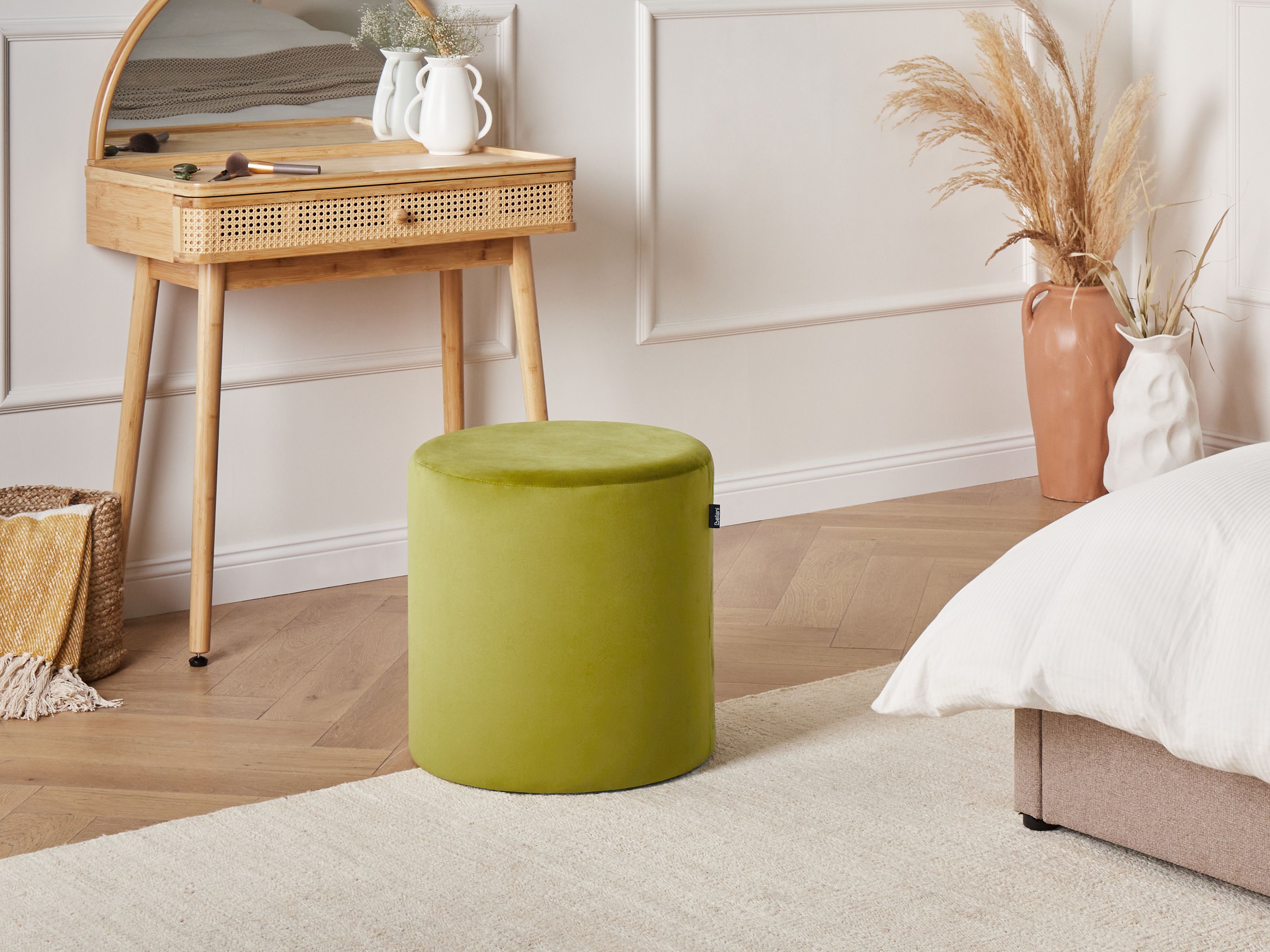 Pouffe LOVETT Velvet Olive Green