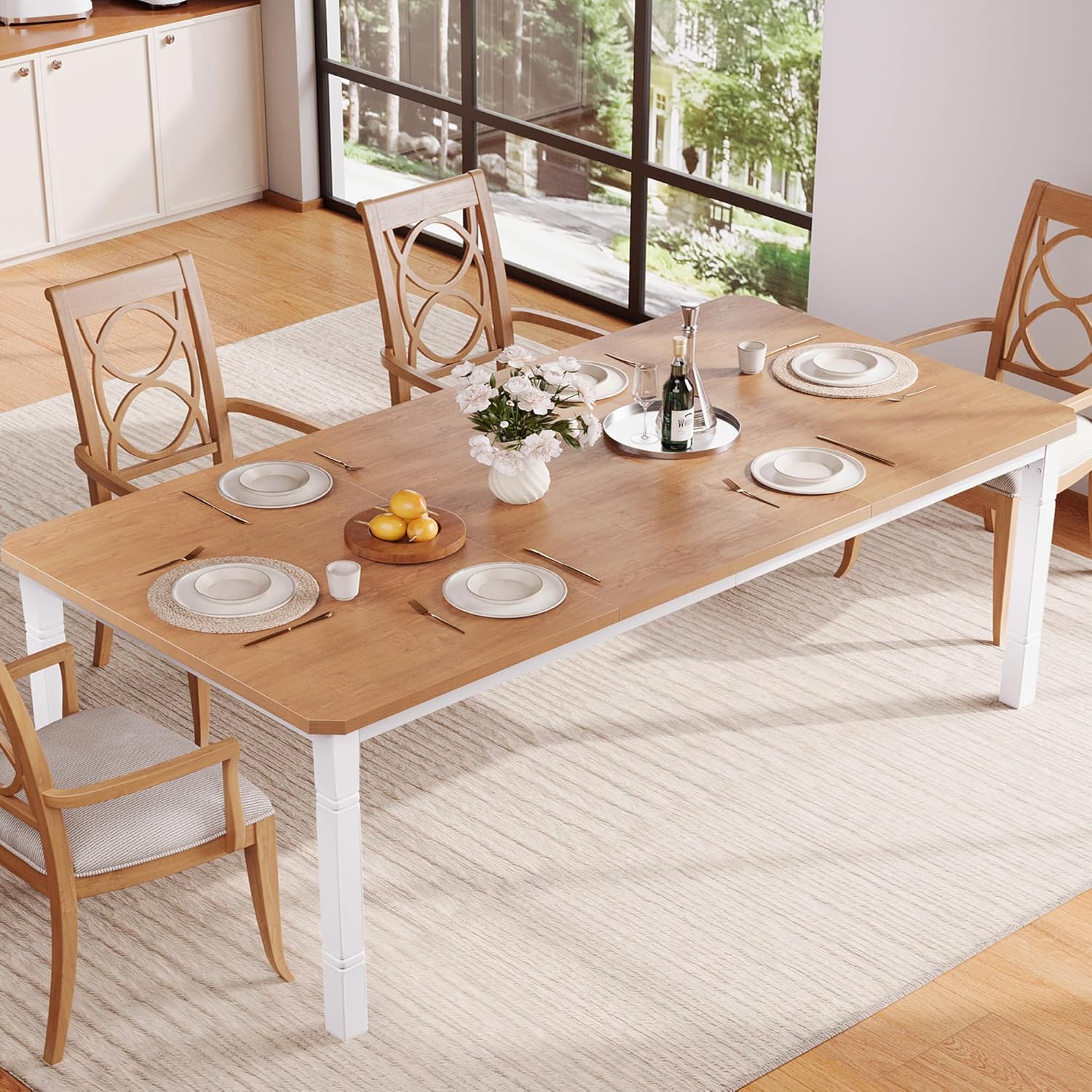 Garvee Large Dining Table for 6-8 People, 79