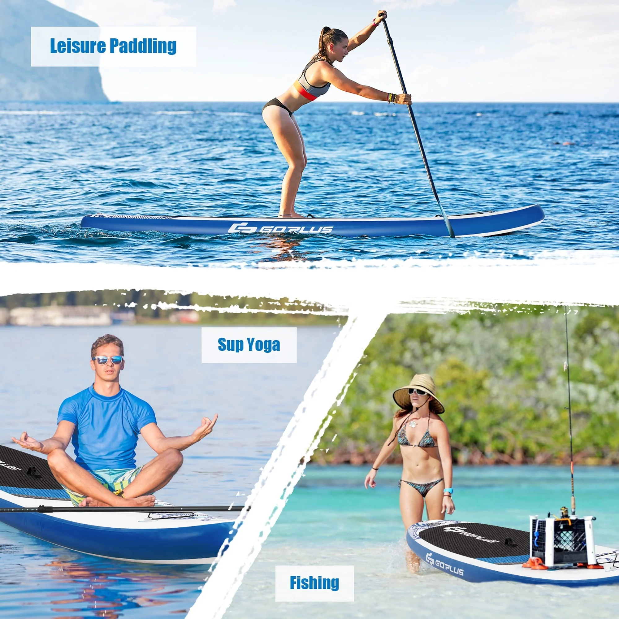 Goplus 10.5’ Inflatable Stand Up Paddle Board 6" Thick SUP W/Carrying Bag Aluminum Paddle - Image 8