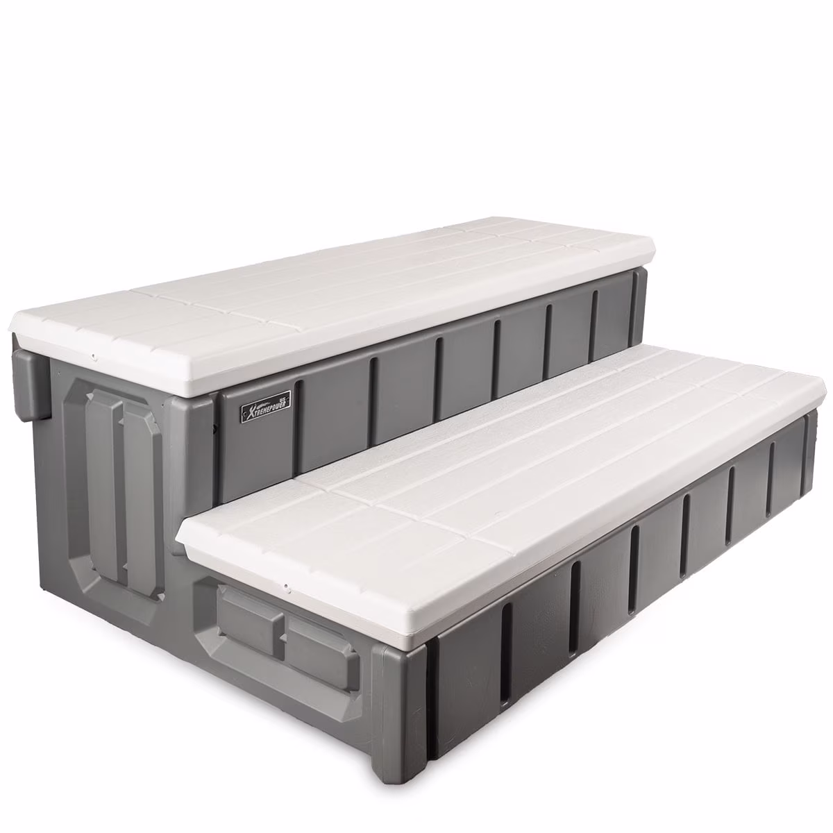 XtremepowerUS Hot Tub Steps With Storage, Spa Step, 36" Length, Camper/Deck Steps, Anti-Slip Brown - Image 3