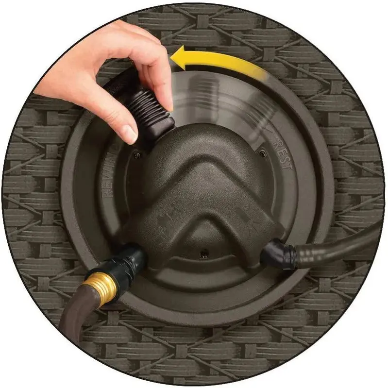 Suncast Aquawinder 125 Water-Powered Wicker Hose Reel - Java - Image 5 Suncast Aquawinder 125 Water-Powered Wicker Hose Reel - Java - Image 5