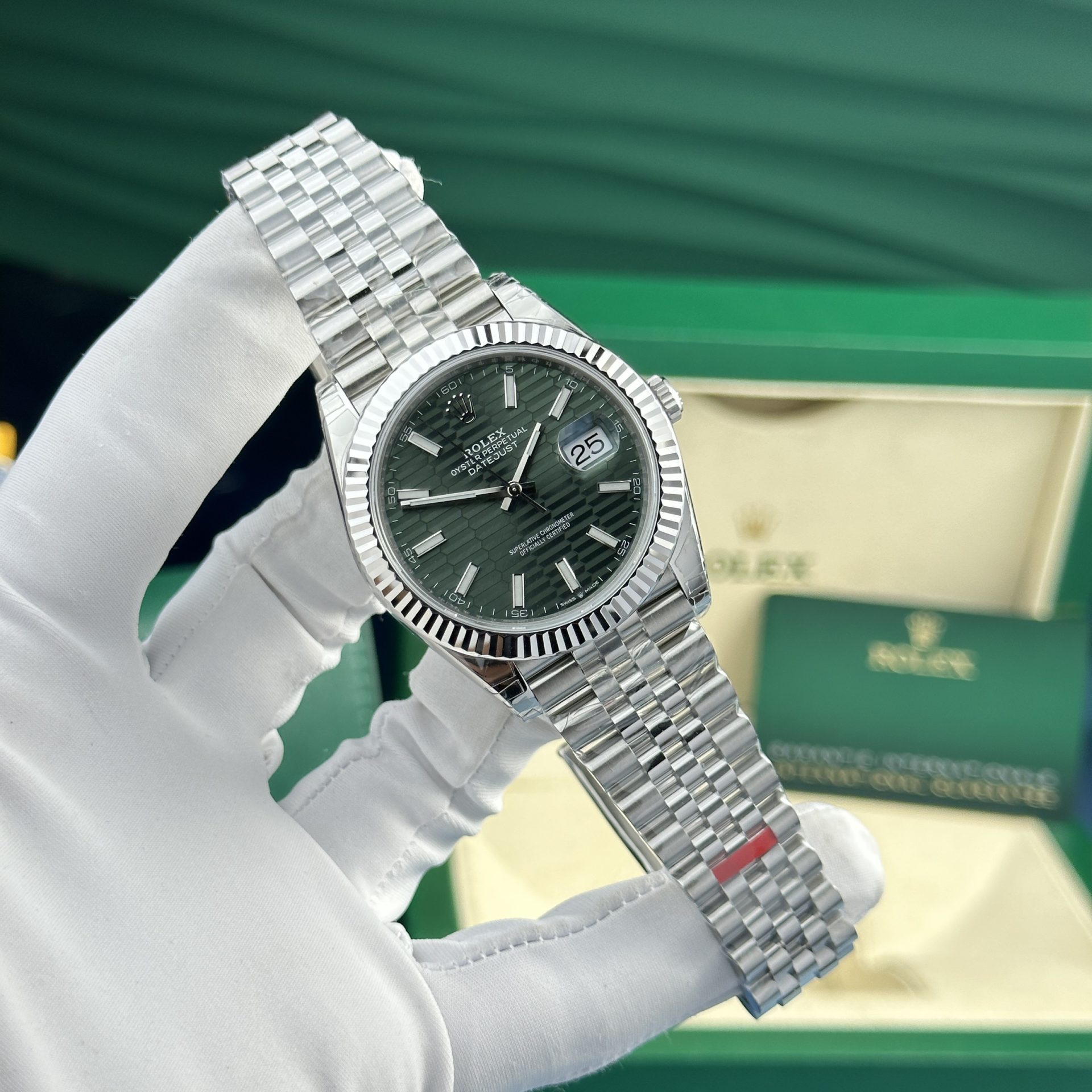 Rolex Replica Watch DateJust 126334 Green Motif Dial VS Factory 41mm - Top club