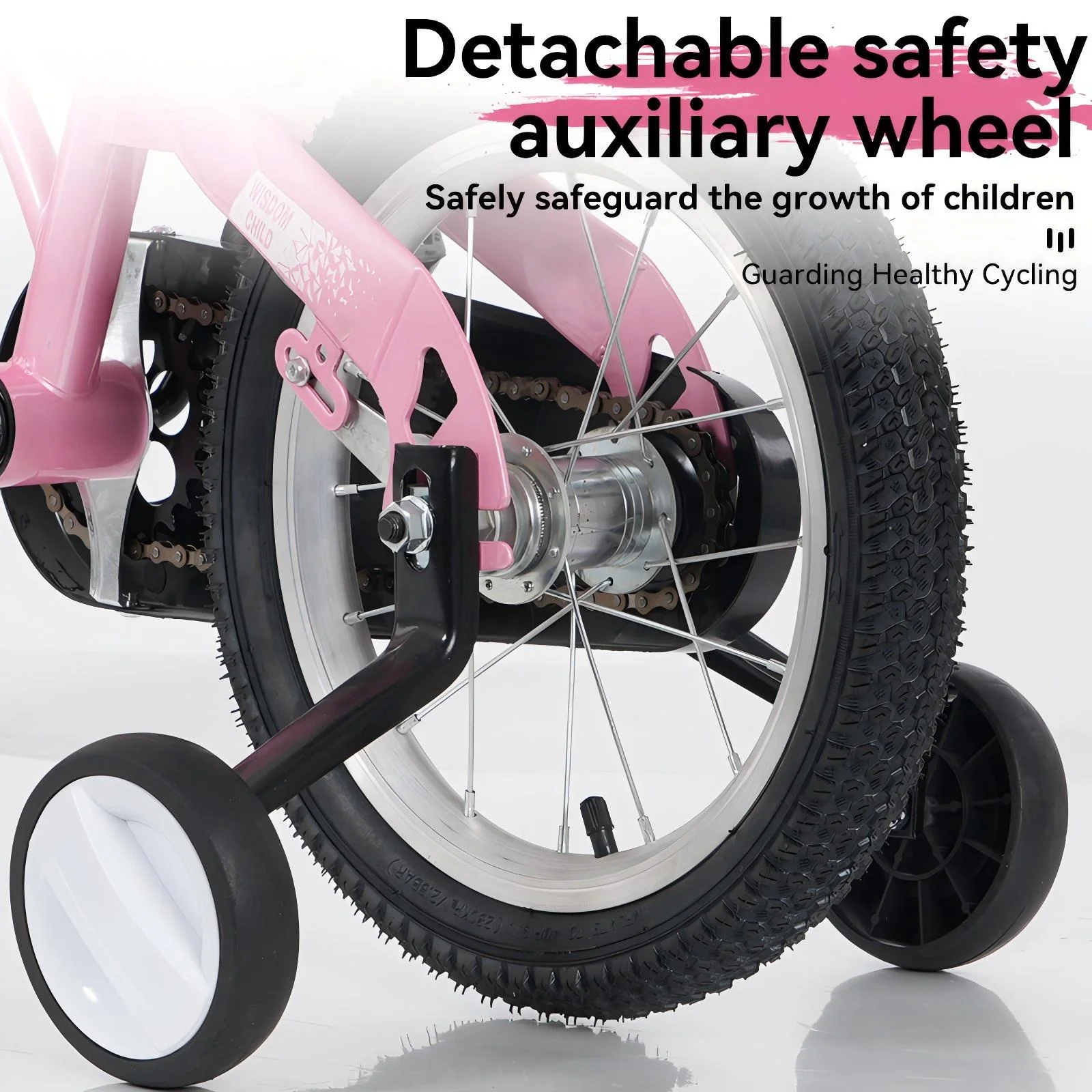 iRerts Kids Bike with Training Wheels, 16 Inch Kids Bicycle for Boys Girls Ages 4-8 Years Old, Girls Bicycles for Kids with Adjustable Seat, Fender and Varrier, Pink - Image 9