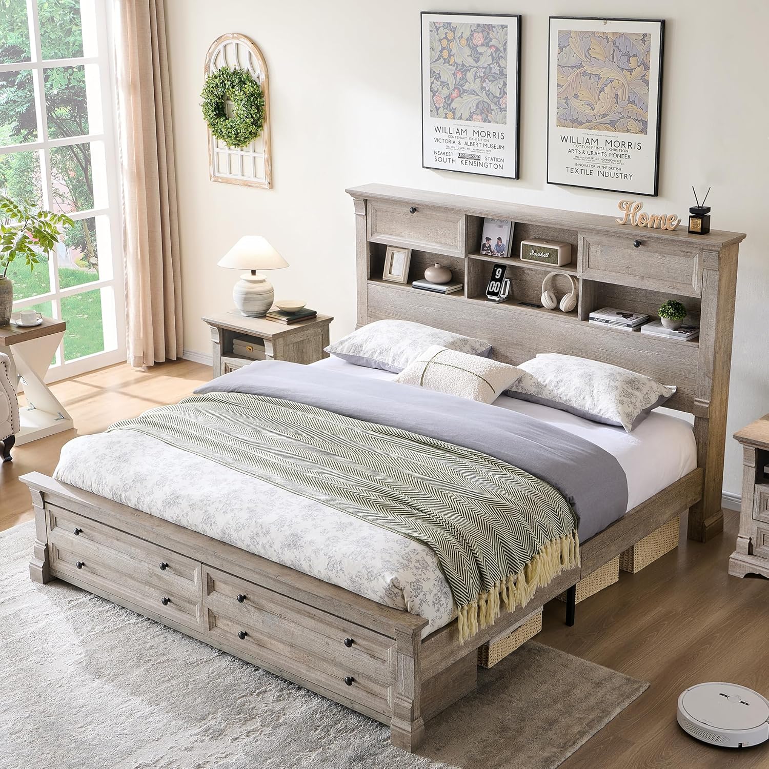 T4TREAM Farmhouse Queen Size Bed Frame with 54