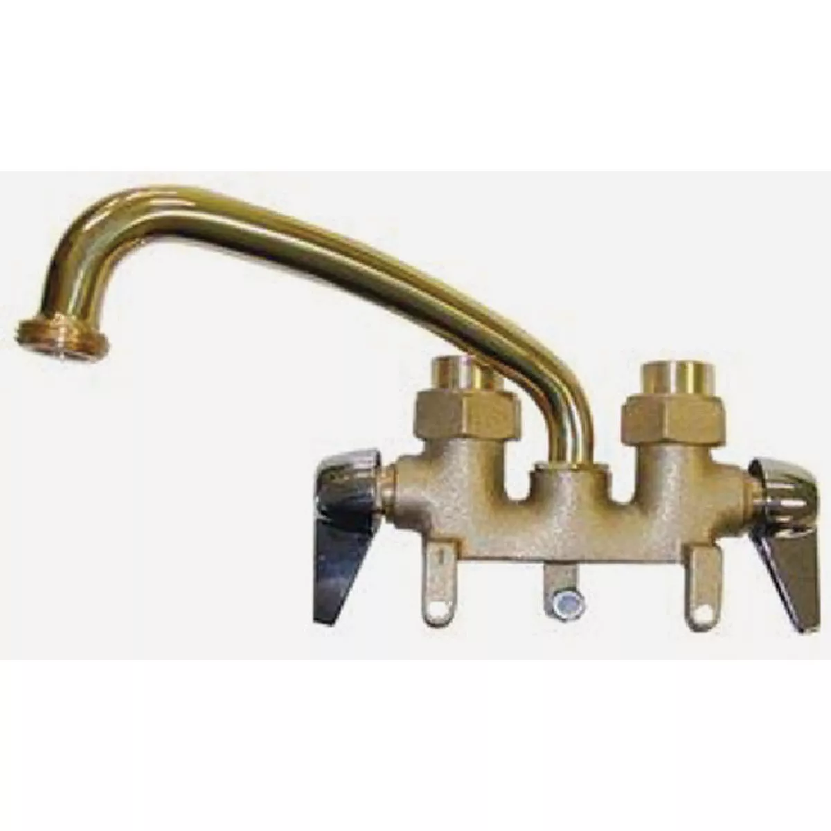 B&K Rough Brass with Chrome Handles Traditional Laundry Tray Faucet