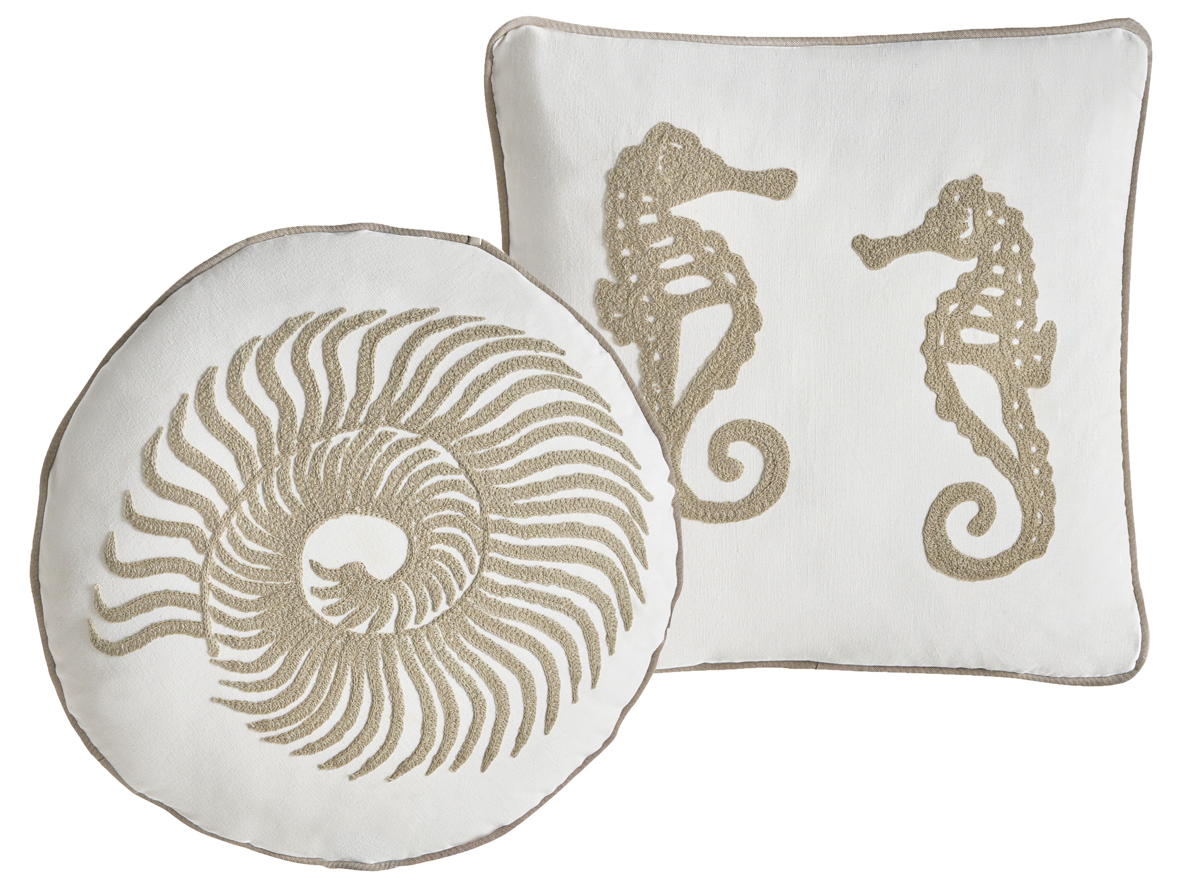 Set of 2 Decorative Cushions SINDORA Cotton 45 x 45 cm White Animal Pattern
