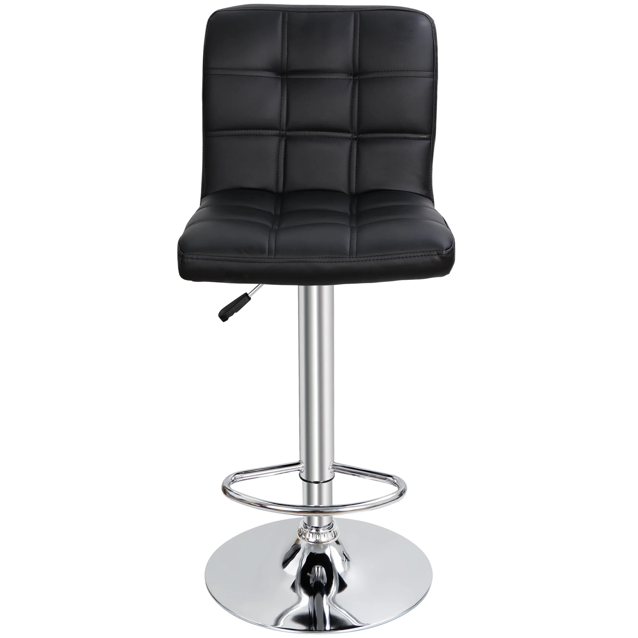 ZENY Set of 4 Bar Stool Soft Cushion Metal Frame 24-32" Swivel Chair, Black - Image 5