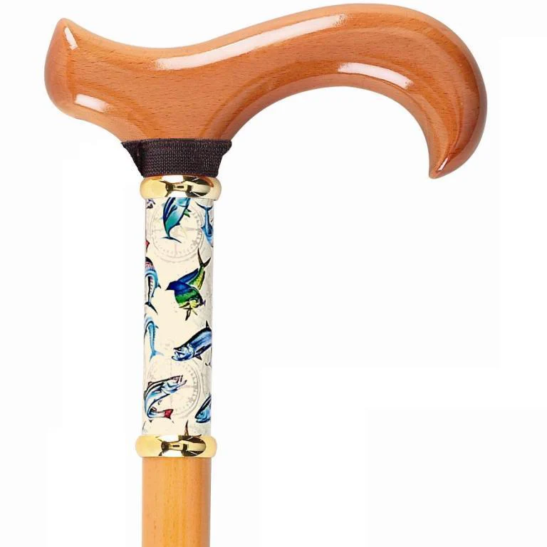 Exclusive Wood Insert Canes Saltwater Fish Wooden Derby - Abilene Artificial Limb