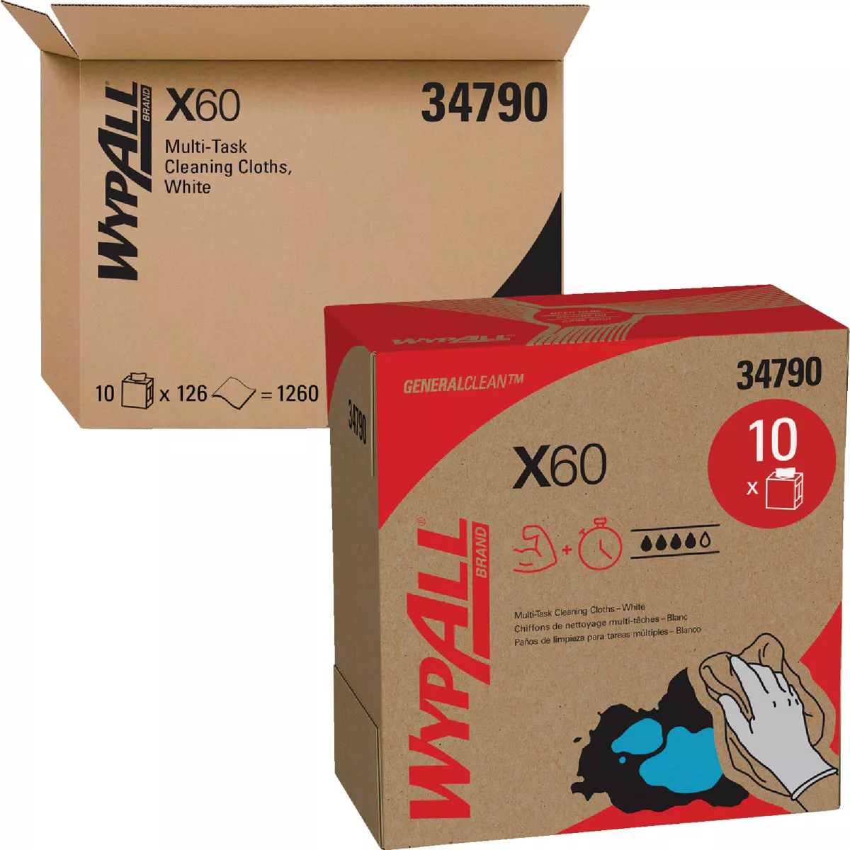 WypAll X60 White Pop-Up Teri Wiper Hand Towel (10-Count)