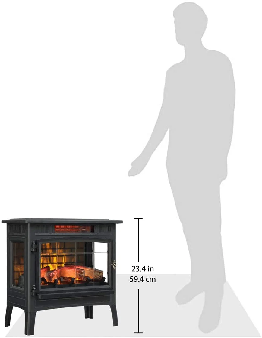 Duraflame 3D Black Infrared Electric Fireplace Stove with Remote Control - DFI-5010-01 - Image 8