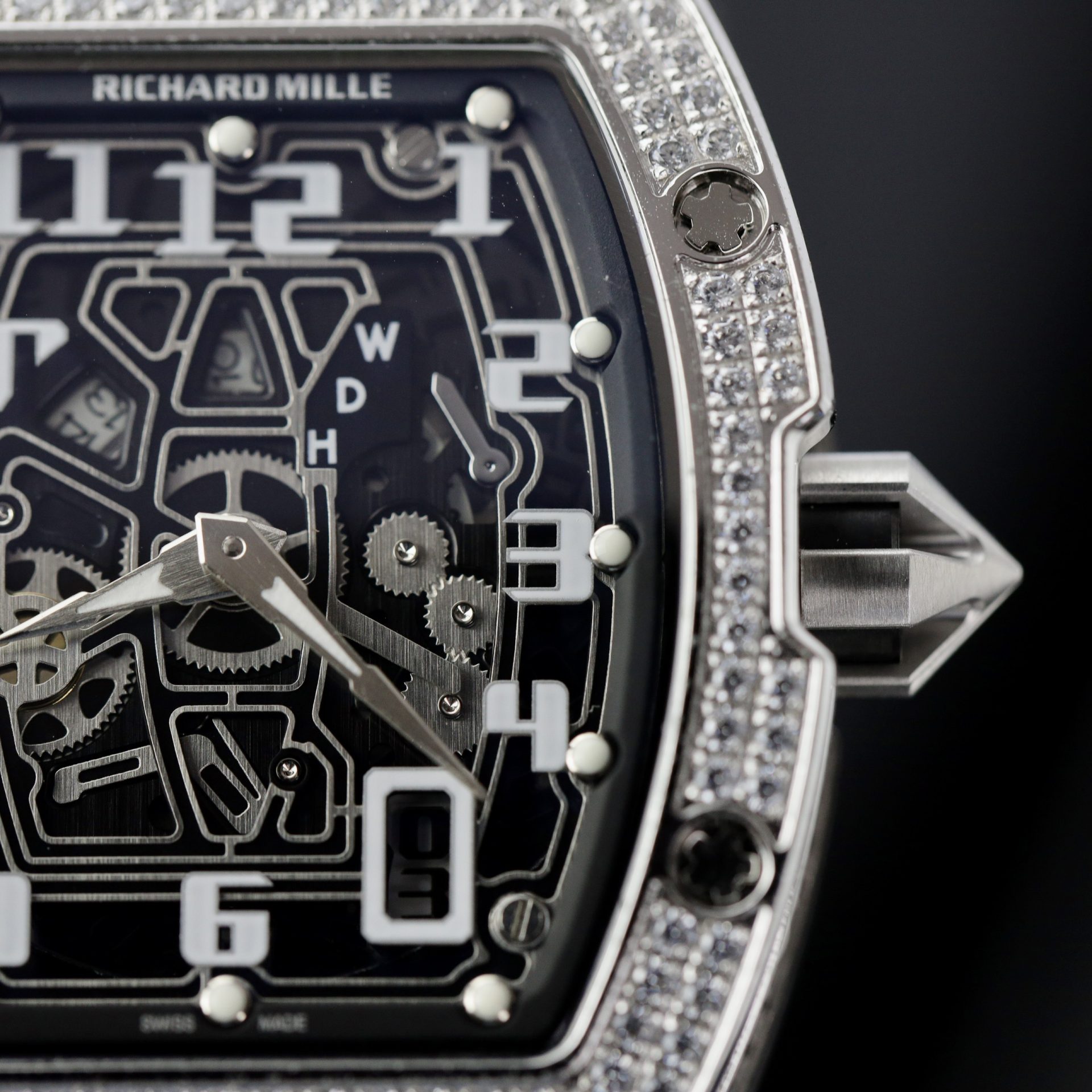Richard Mille Replica 1:1 Watch RM67 Black Face With Stone Automatic Mechanical 40mm - Top club