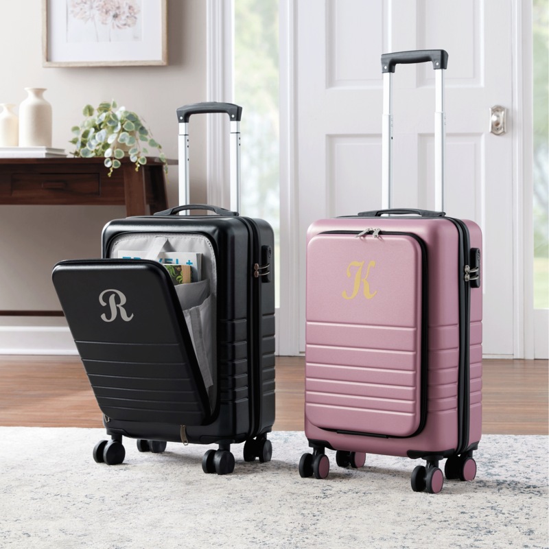 Personalized Hardsided Carry-On with Front Panel Storage - MIDNIGHT VELVET CATALOG