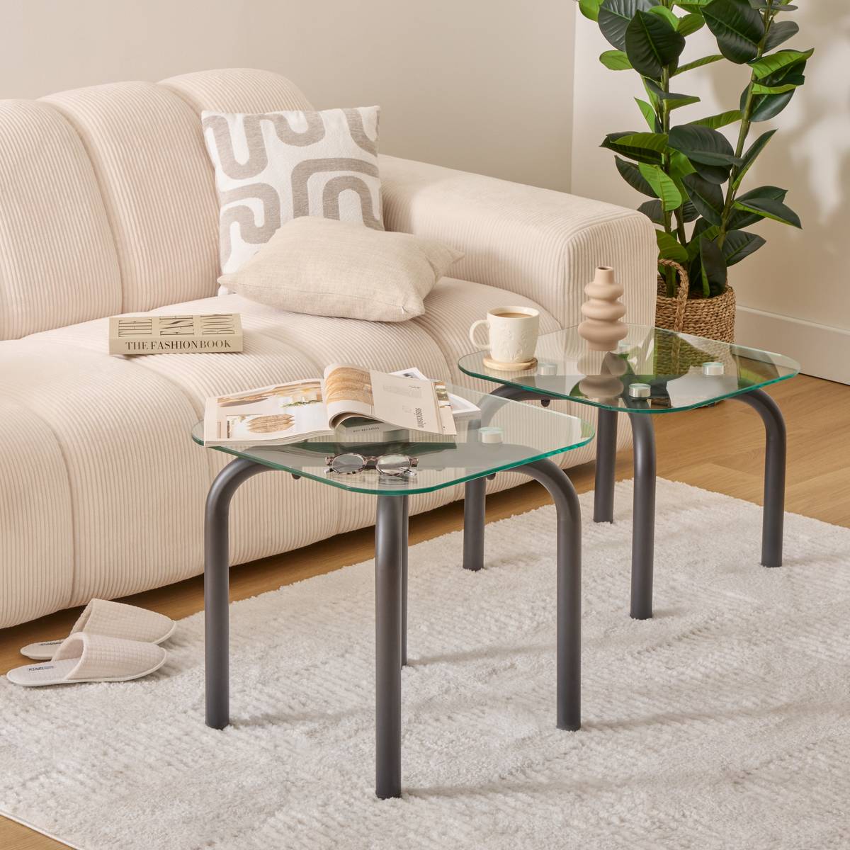 "Hecate" Nesting Tables Silver, 50x50 cm