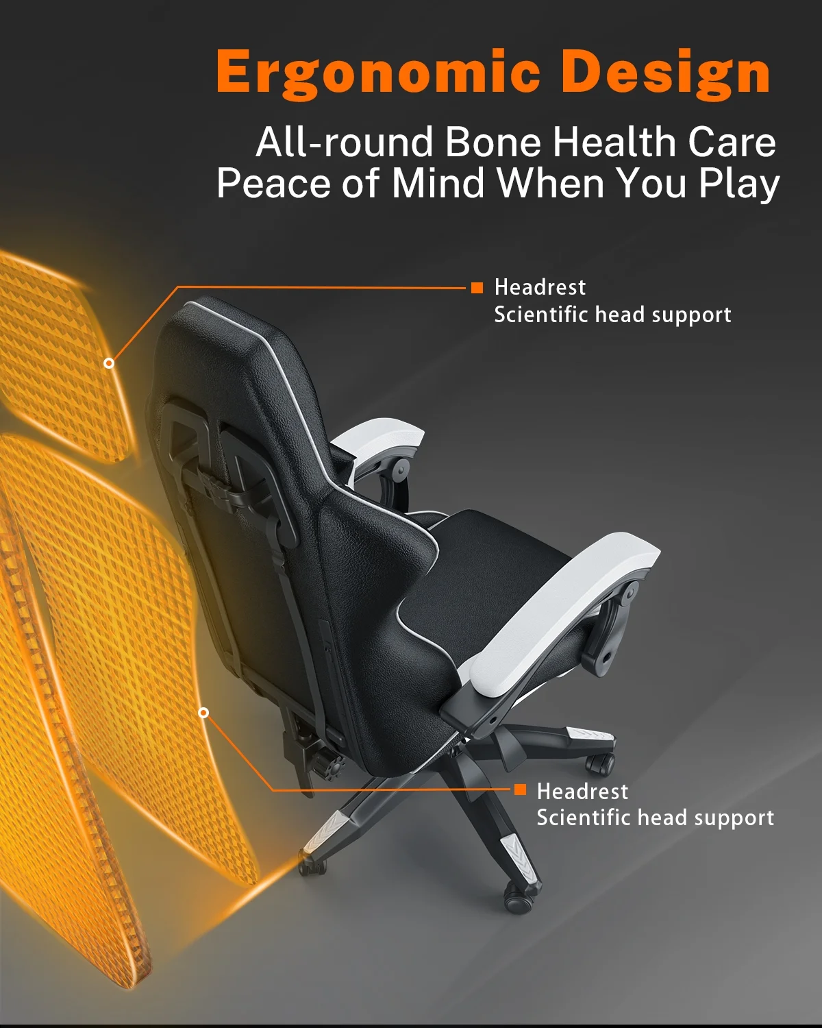 Bigzzia Gaming Chair with Footrest, Gaming Chair for Adult with Headrest and Lumbar Support,Red - Image 27