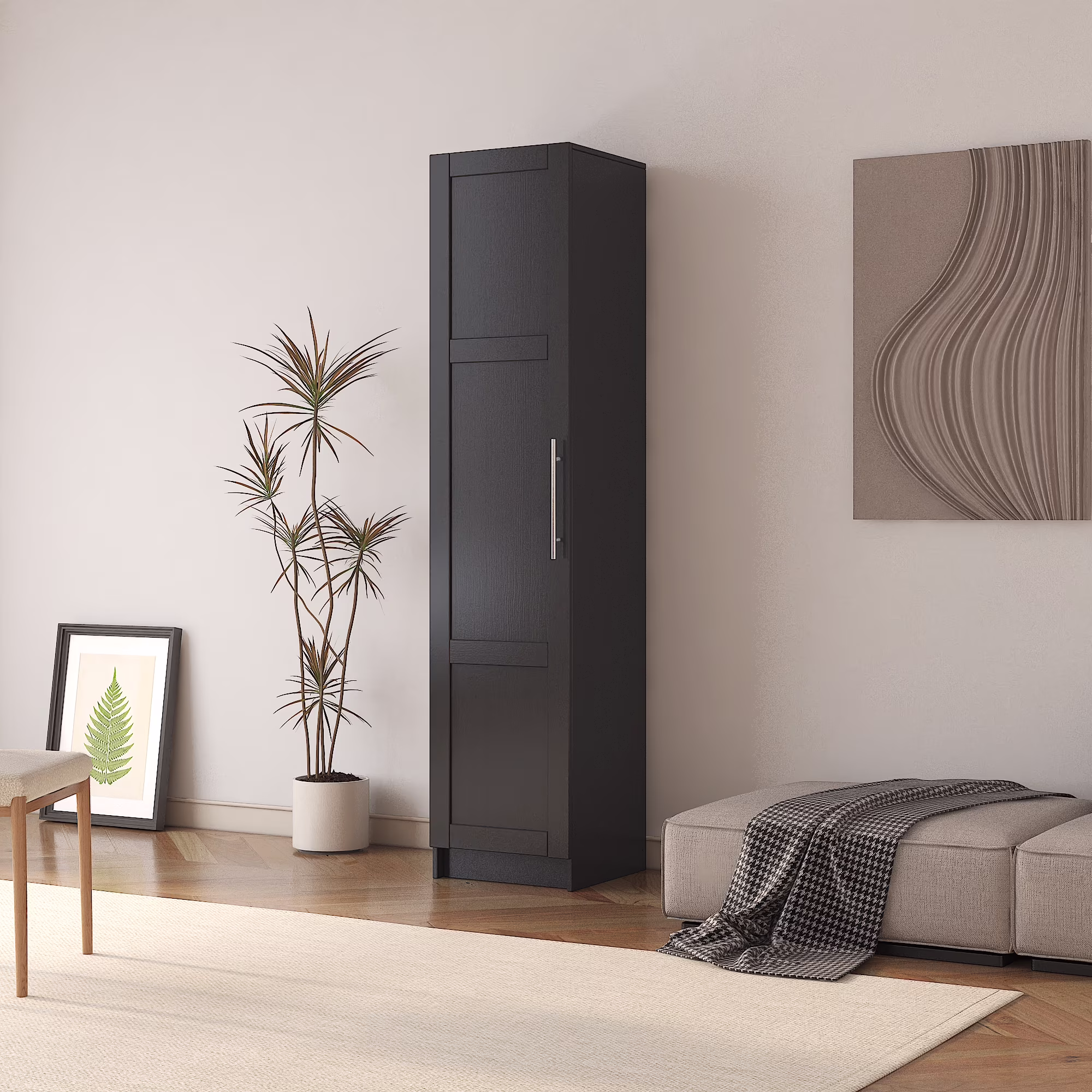 Slim Tall Storage Cabinet,Pantry Cabinet with Doors Shelves Small Space for Kitchen Living Room Bathroom - Image 5