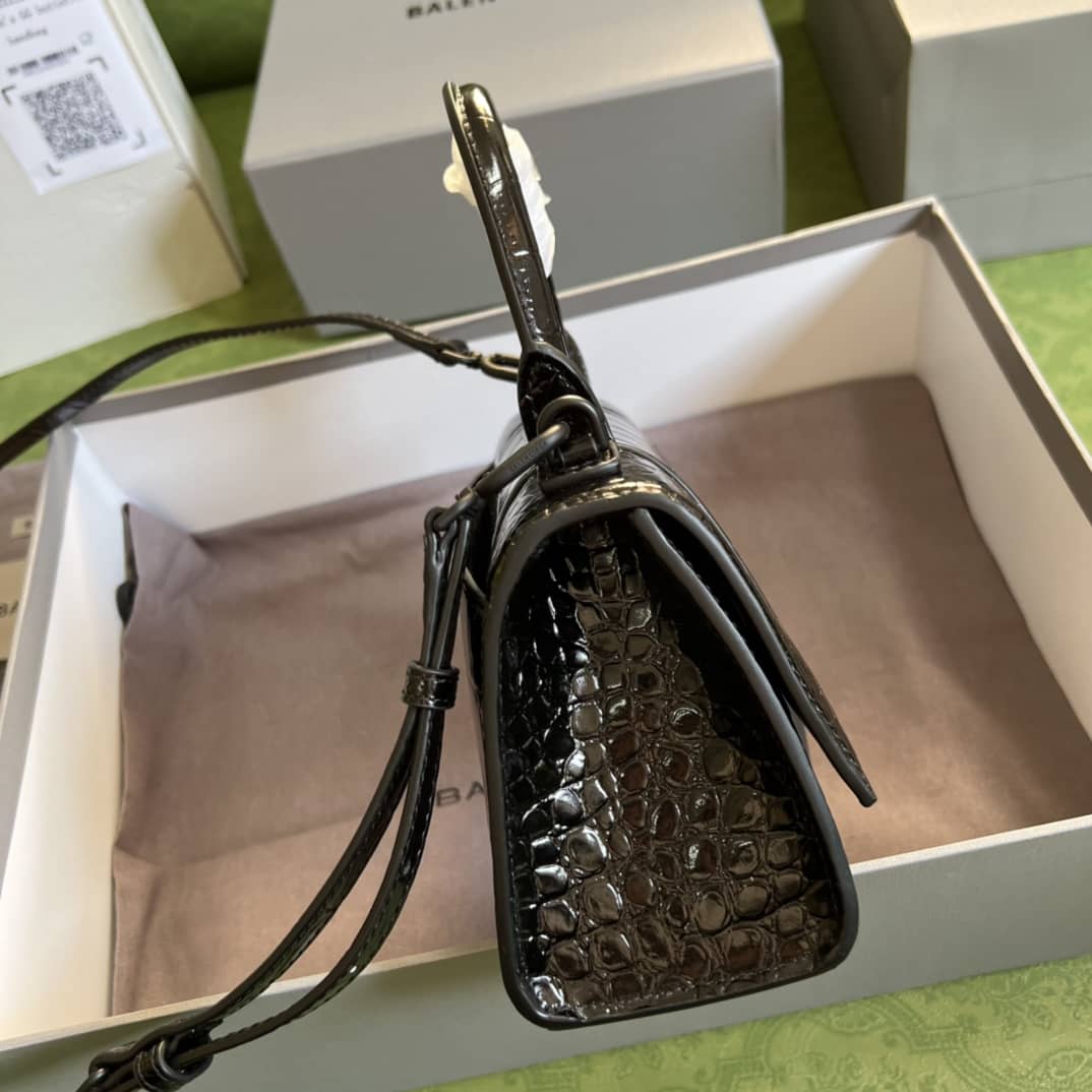 Balenciaga Hourglass Leather Top Handle Replica Bag - Replicaclubs