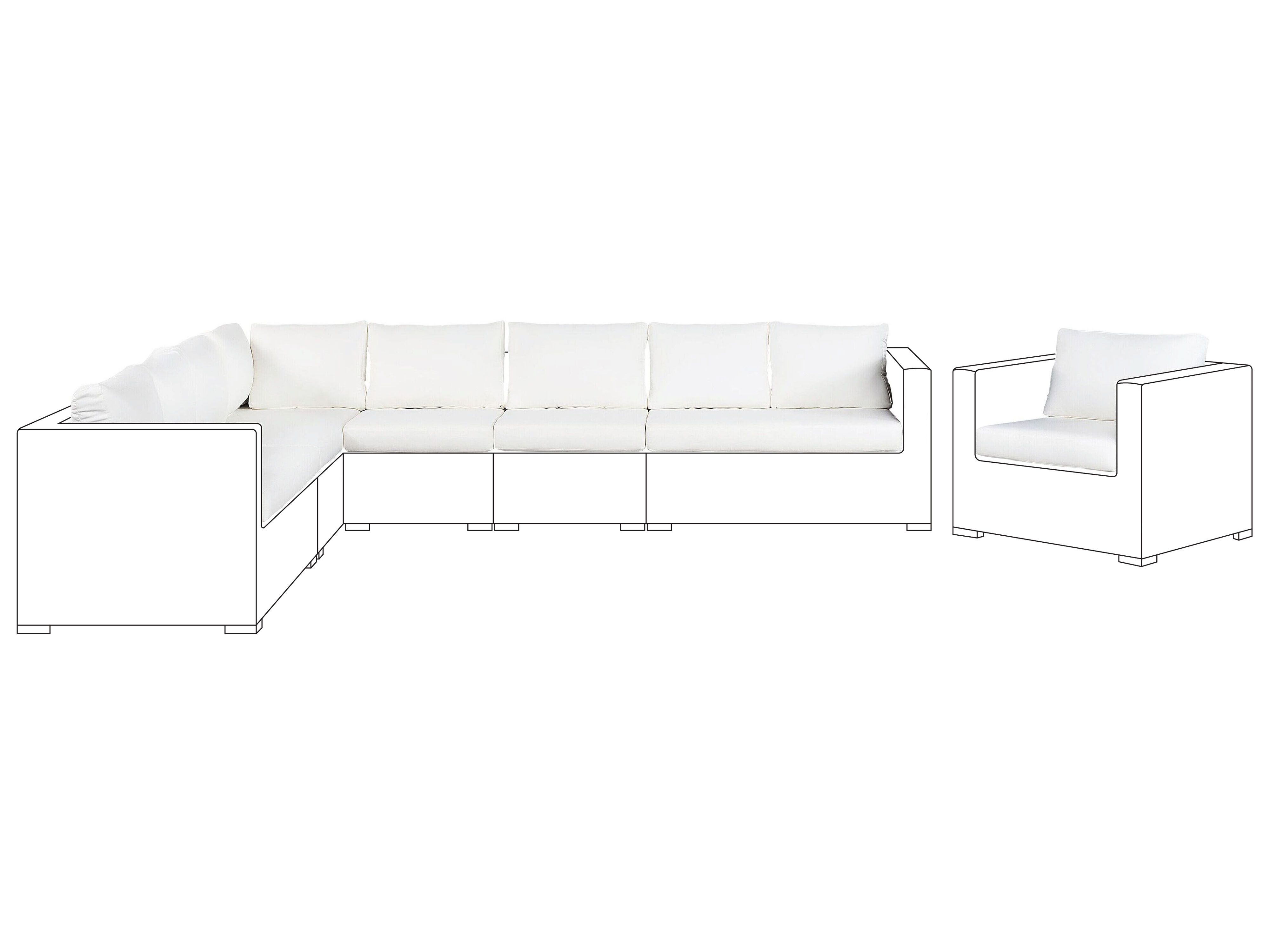 Outdoor Cushion Cover Set XXL Off-White